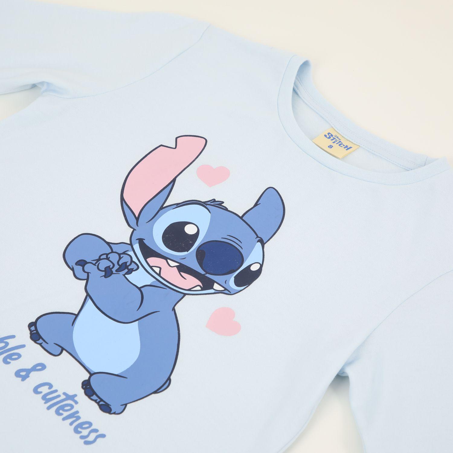 Pijama Manga Larga Niña Lilo & Stitch Celeste Disney-2