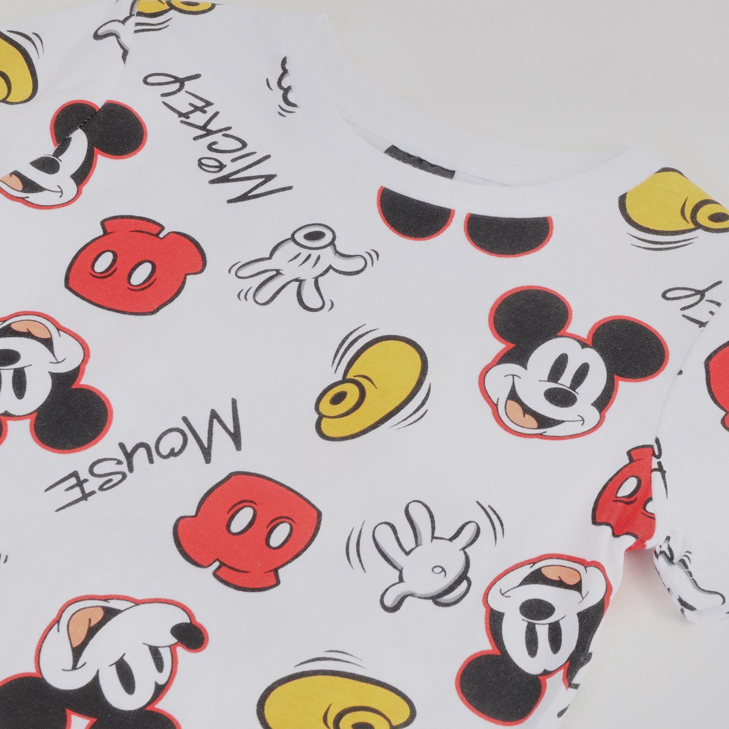 Polera Manga Corta Niño Mickey Printed Parts Blanco Disney-1