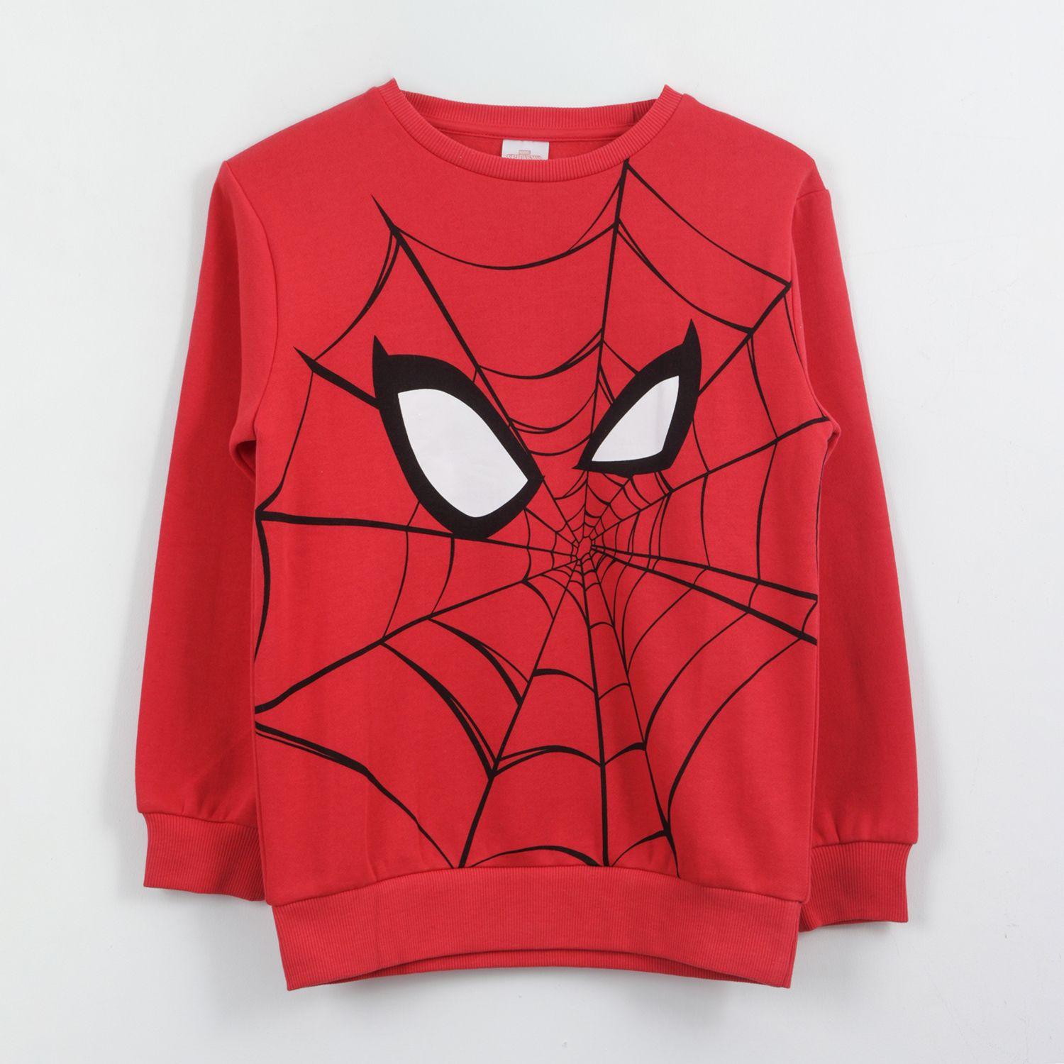 Polerón Cerrado Niño Spiderman Telaraña Rojo Marvel-0