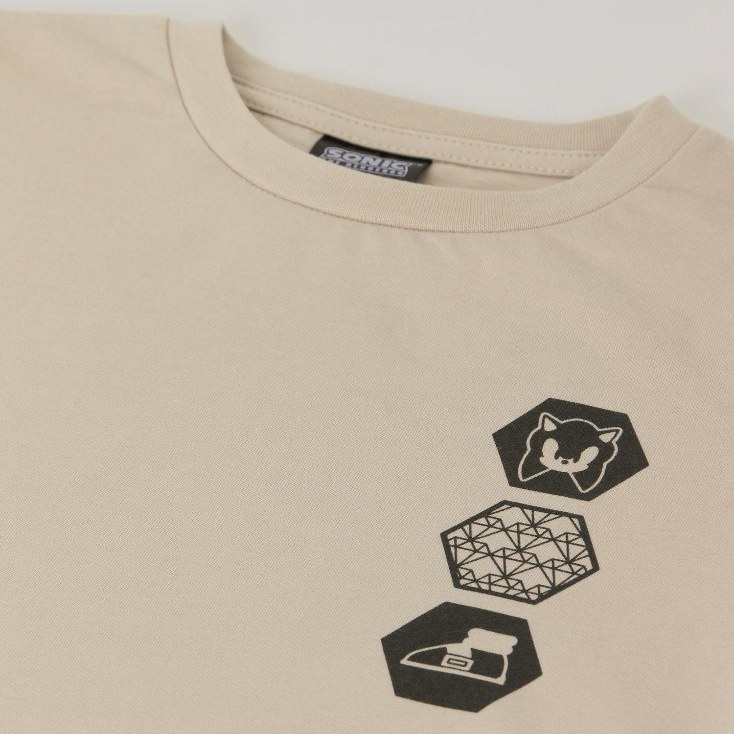 Polera Doble Manga Niño Back Print Beige Sonic-2