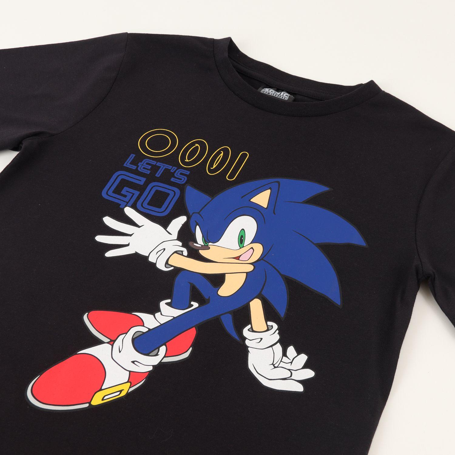 Polera Manga Corta Niño Negro Sonic Lets Go Sonic-2