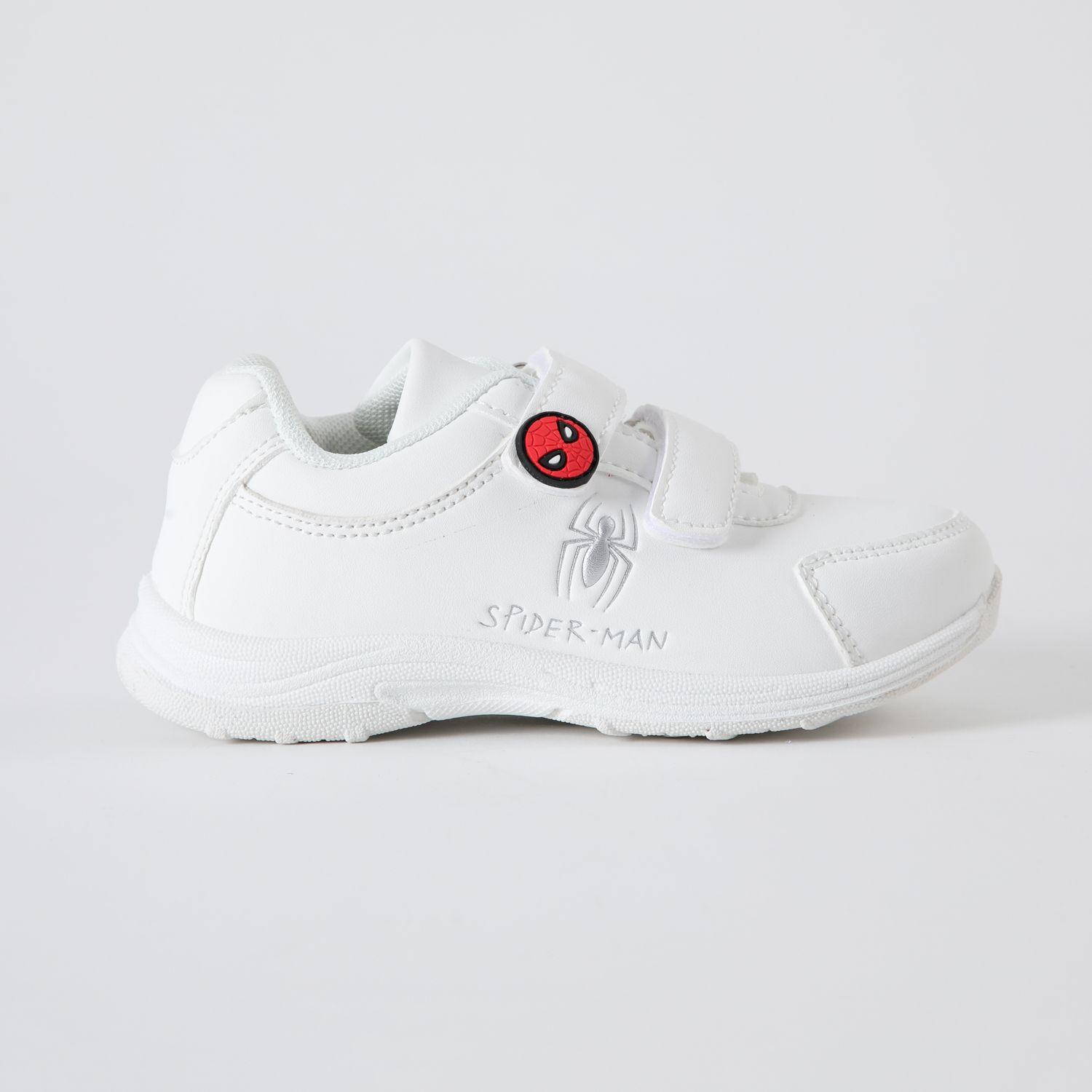 Zapatilla Escolar Niño Spiderman Logo Blanco Marvel-1