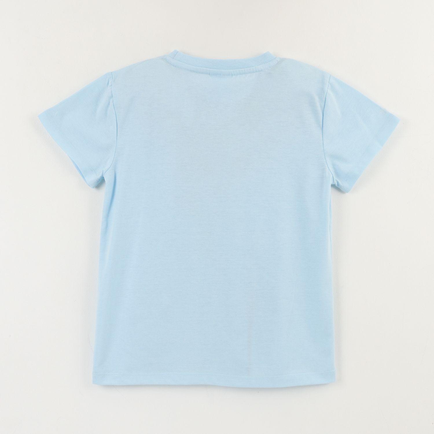 Polera Manga Corta Niña Celeste Elsa Frozen Disney-1