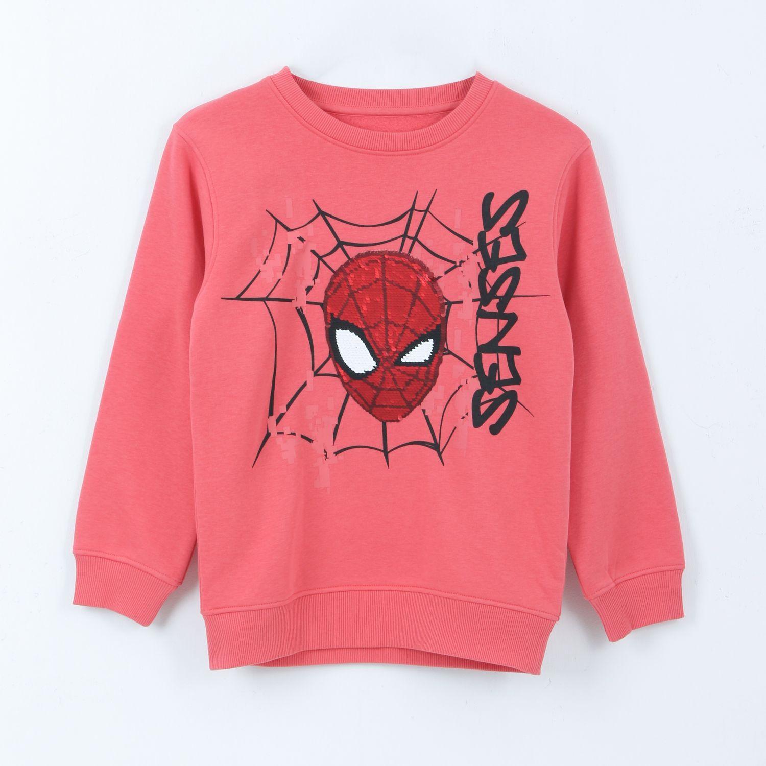 Polerón Cerrado Niño Lentejuelas Spiderman Rojo Marvel-0