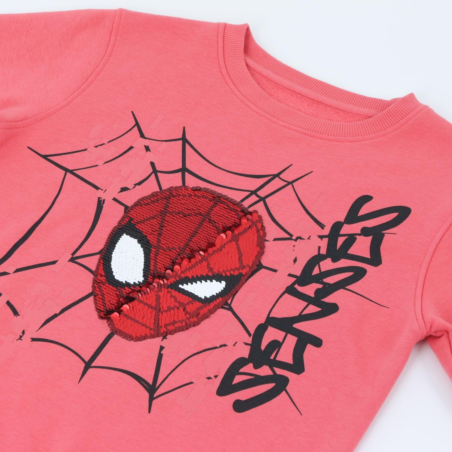 Polerón Cerrado Niño Lentejuelas Spiderman Rojo Marvel-3