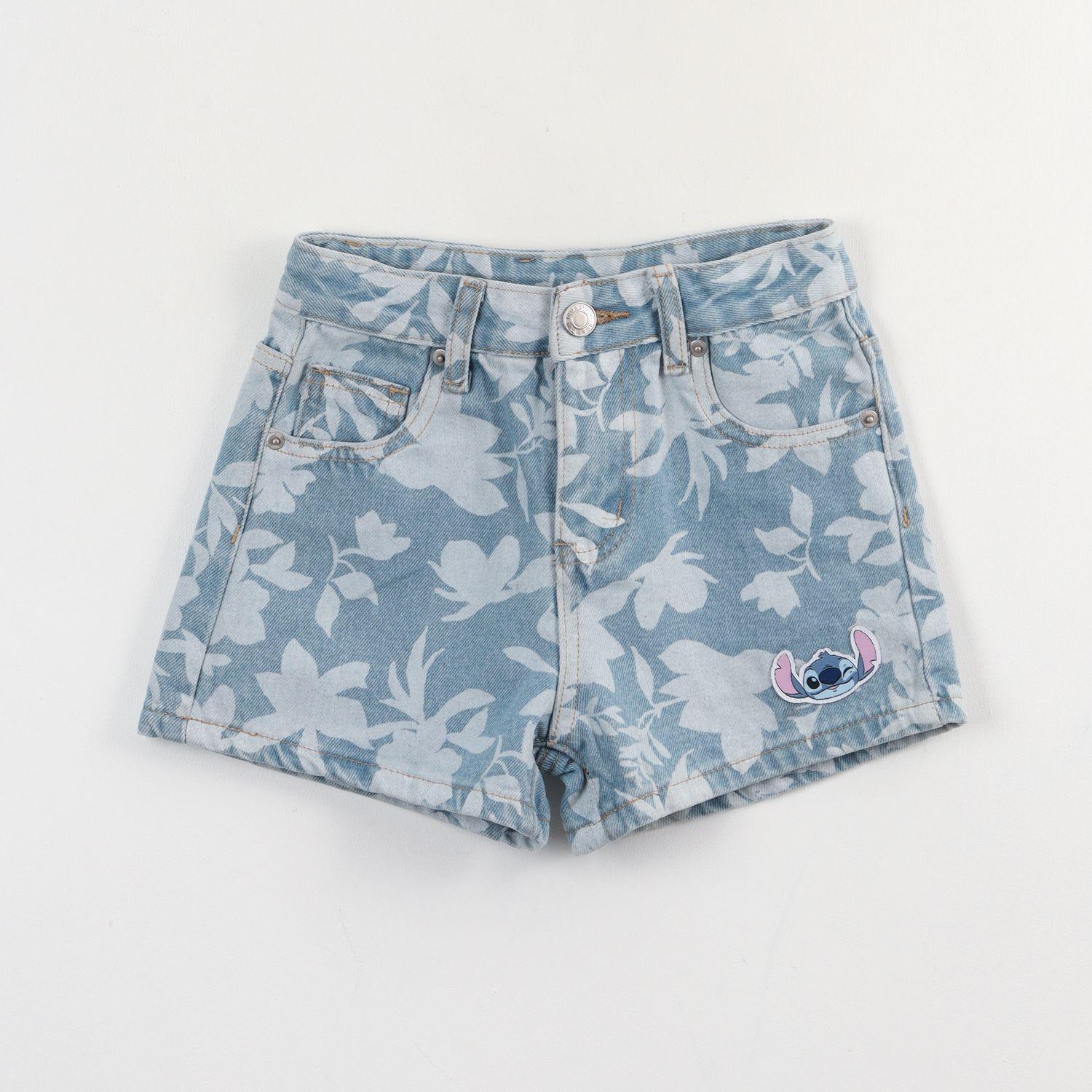 Short Niña Celeste Denim Lilo & Stitch Disney-0