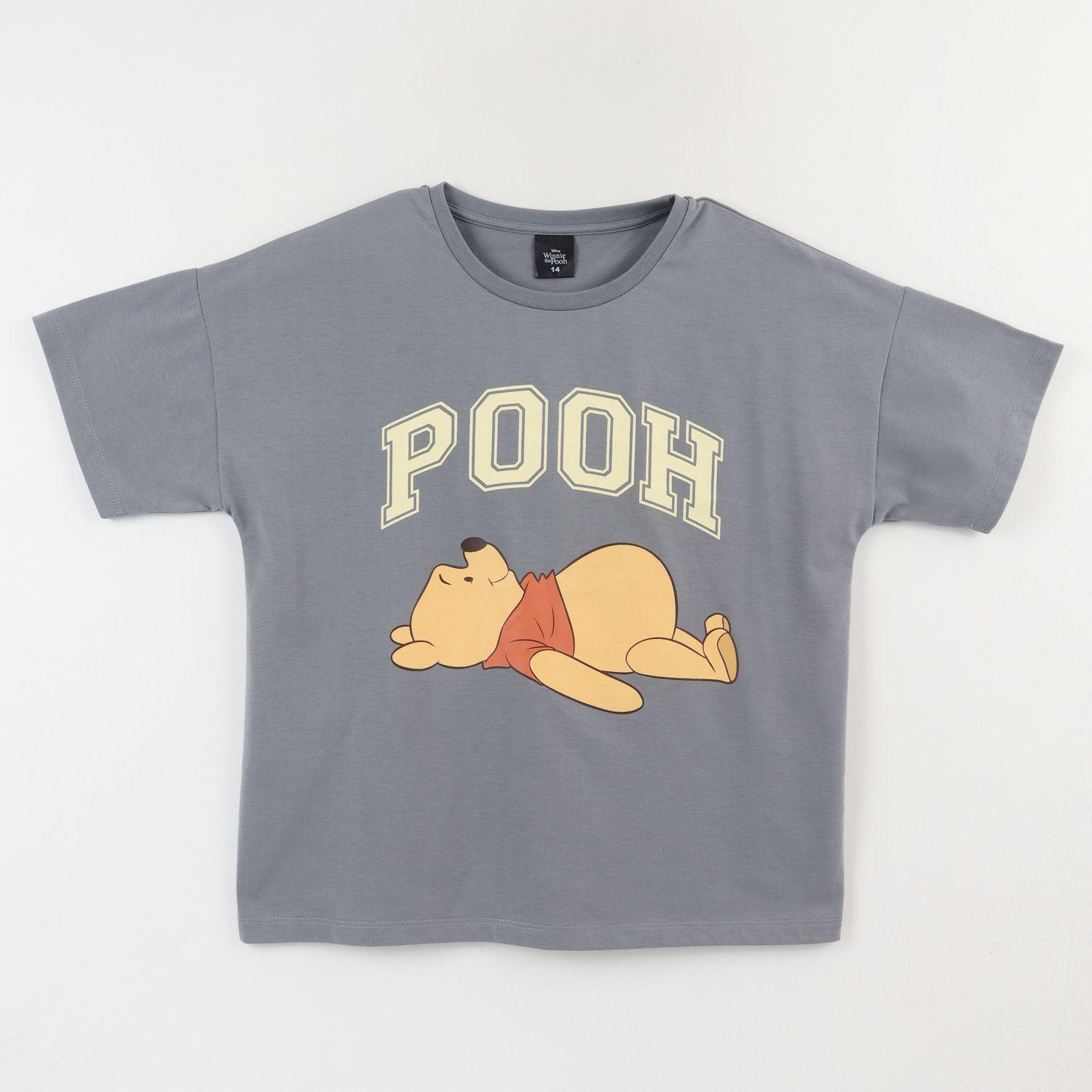 Polera Manga Corta Niña Gris Winnie The Pooh Disney-0