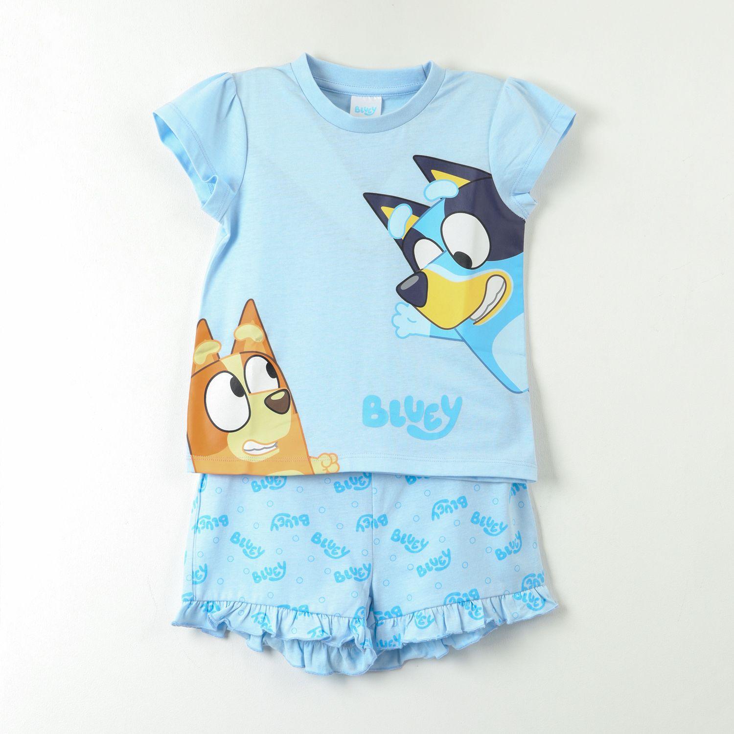 Pijama Manga Corta Niña Celeste Bingo & Bluey-0