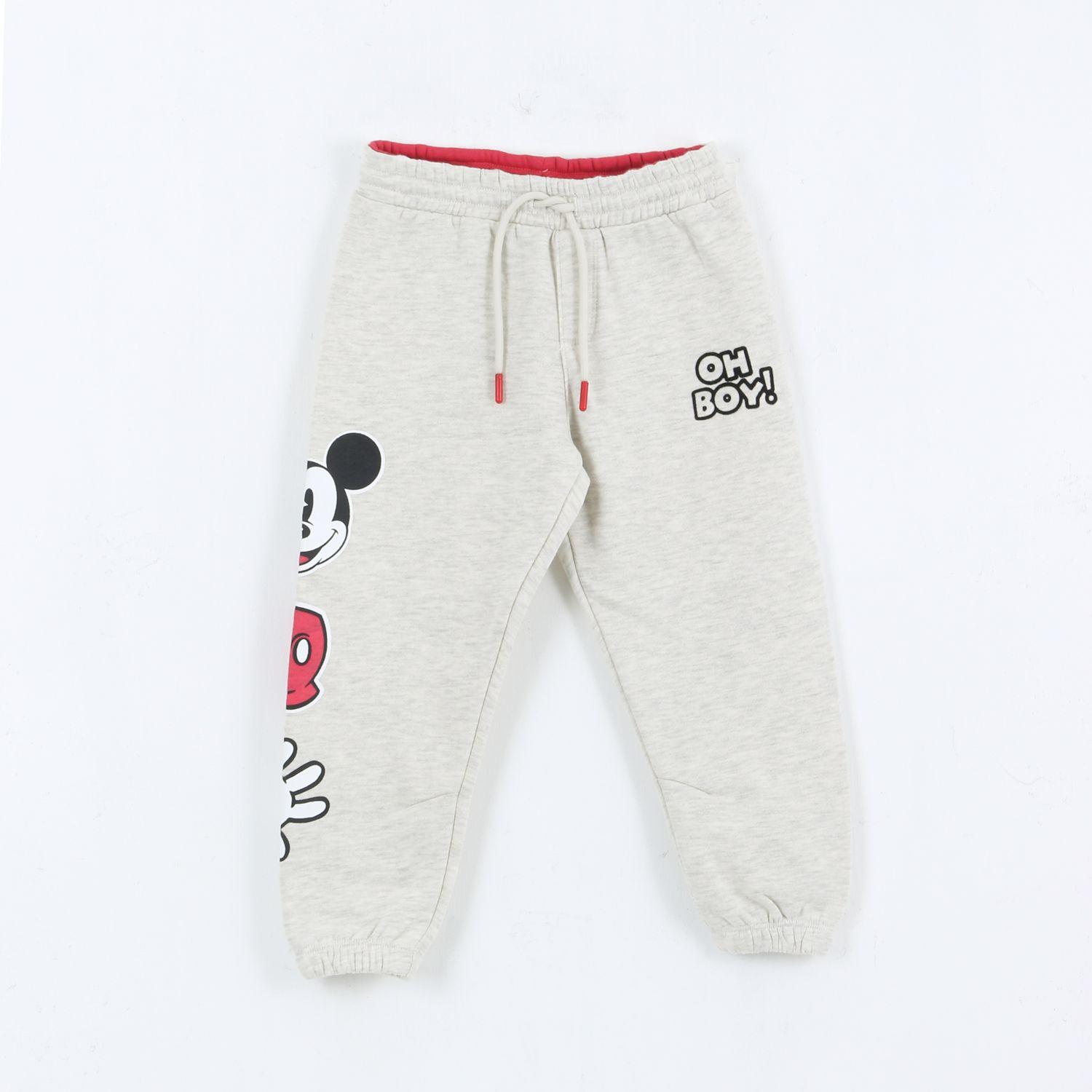 Pantalón de Buzo Niño Diseño Lateral Mickey Gris Disney-0