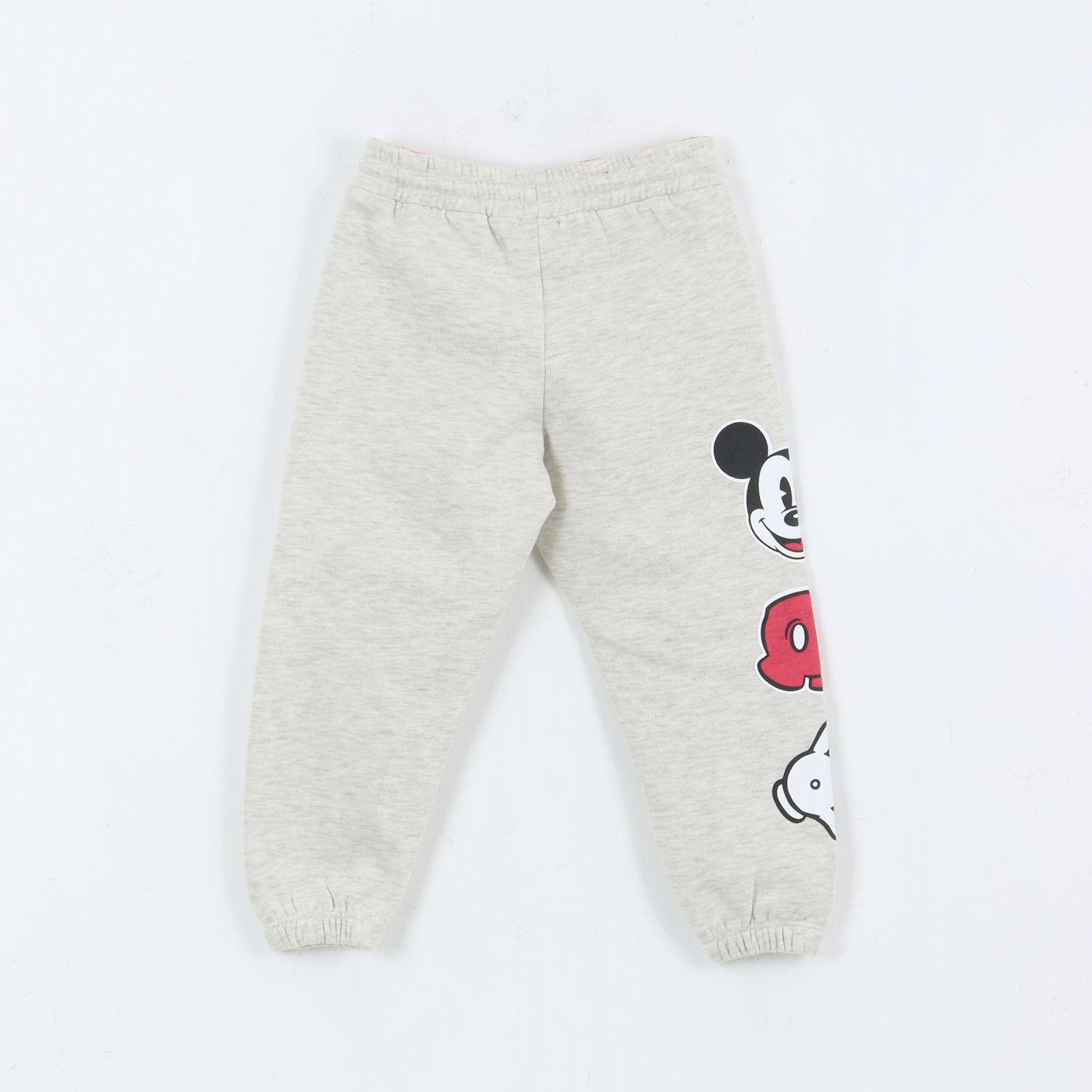 Pantalón de Buzo Niño Diseño Lateral Mickey Gris Disney-1