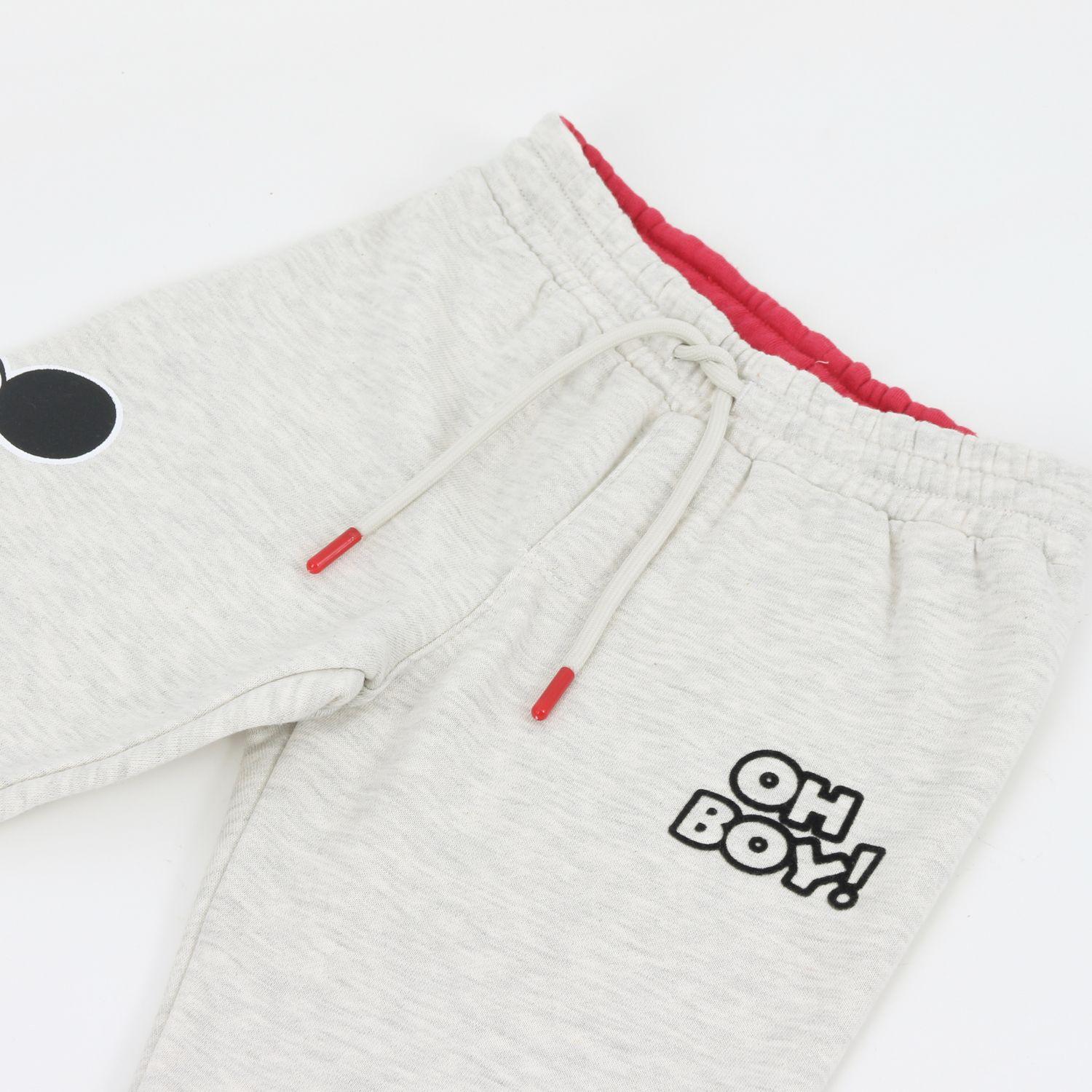 Pantalón de Buzo Niño Diseño Lateral Mickey Gris Disney-2