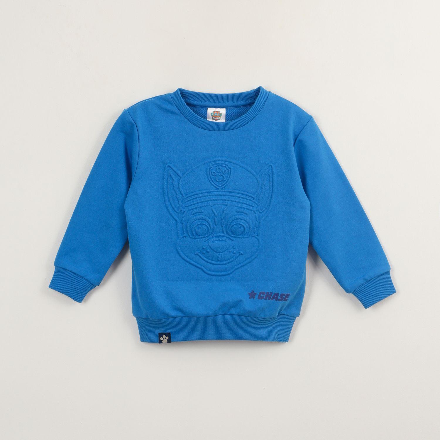 Poleron Cerrado Niño Chase Relieve Emboss Azul Paw Patrol-0