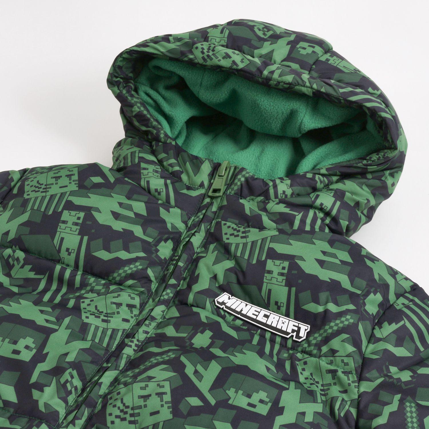 Parka Niño Full Print Personajes Verde Minecraft-2