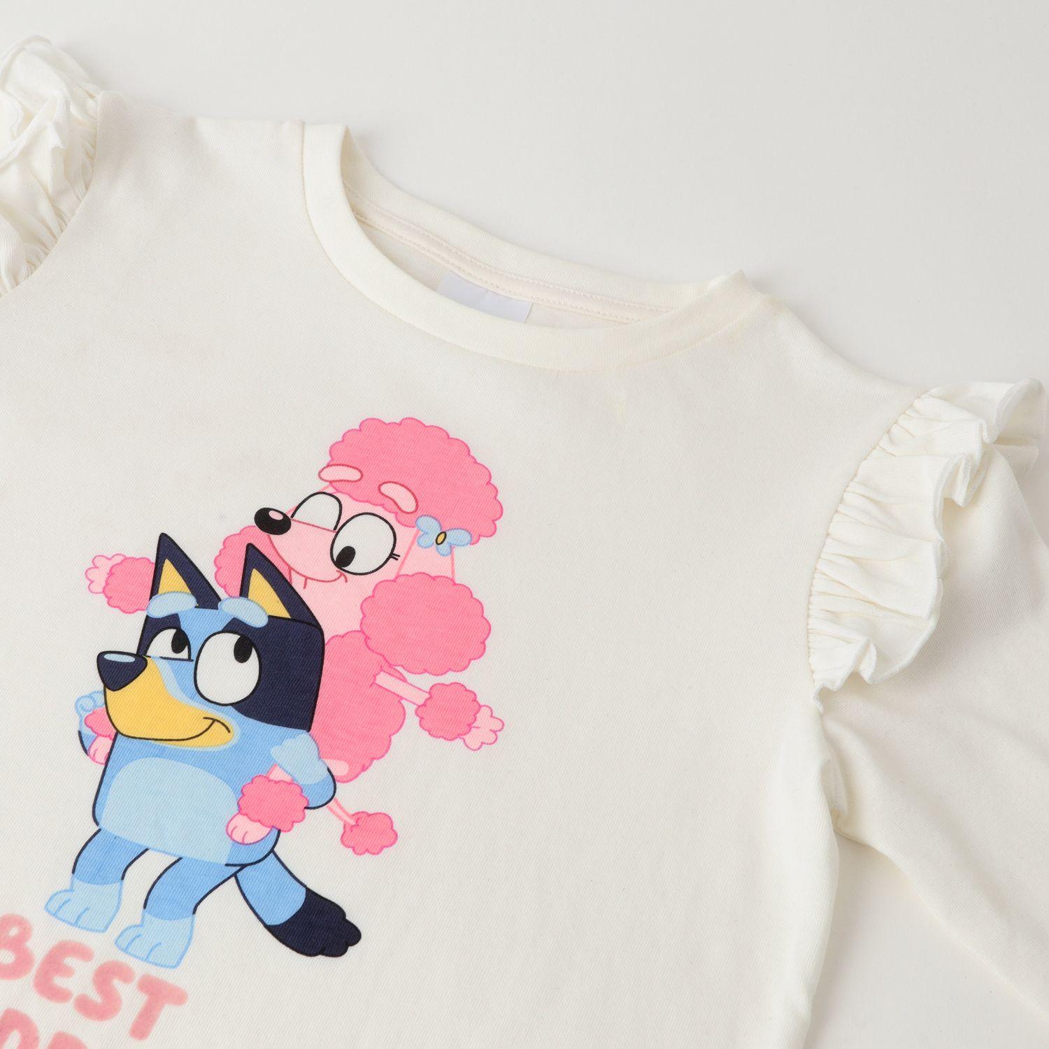 Polera Manga Larga Niña Best Buddies Beige Bluey-1