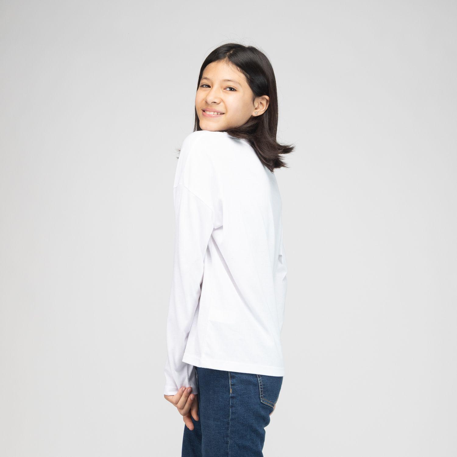 Polera Manga Larga Niña Minecraft Abejas Blanco Minecraft-2