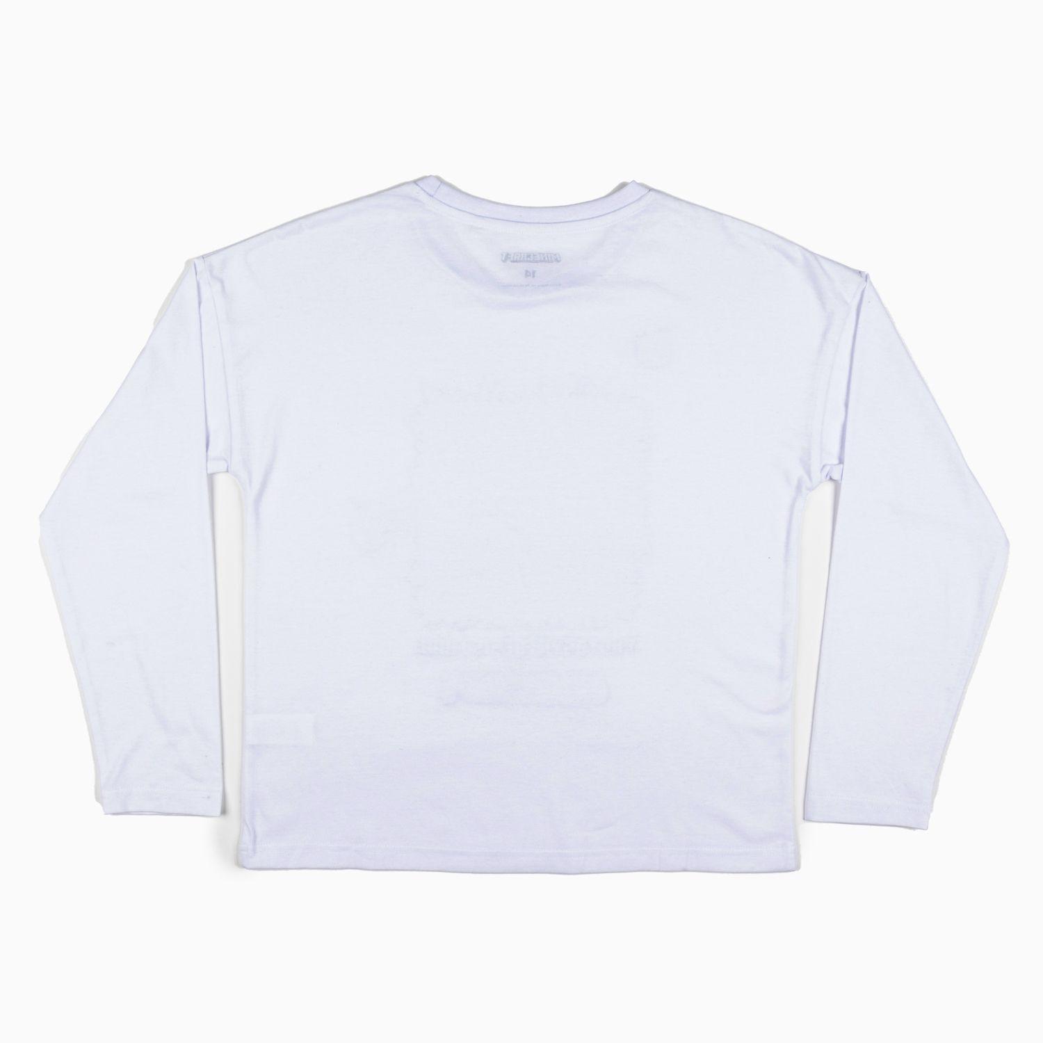 Polera Manga Larga Niña Minecraft Abejas Blanco Minecraft-4