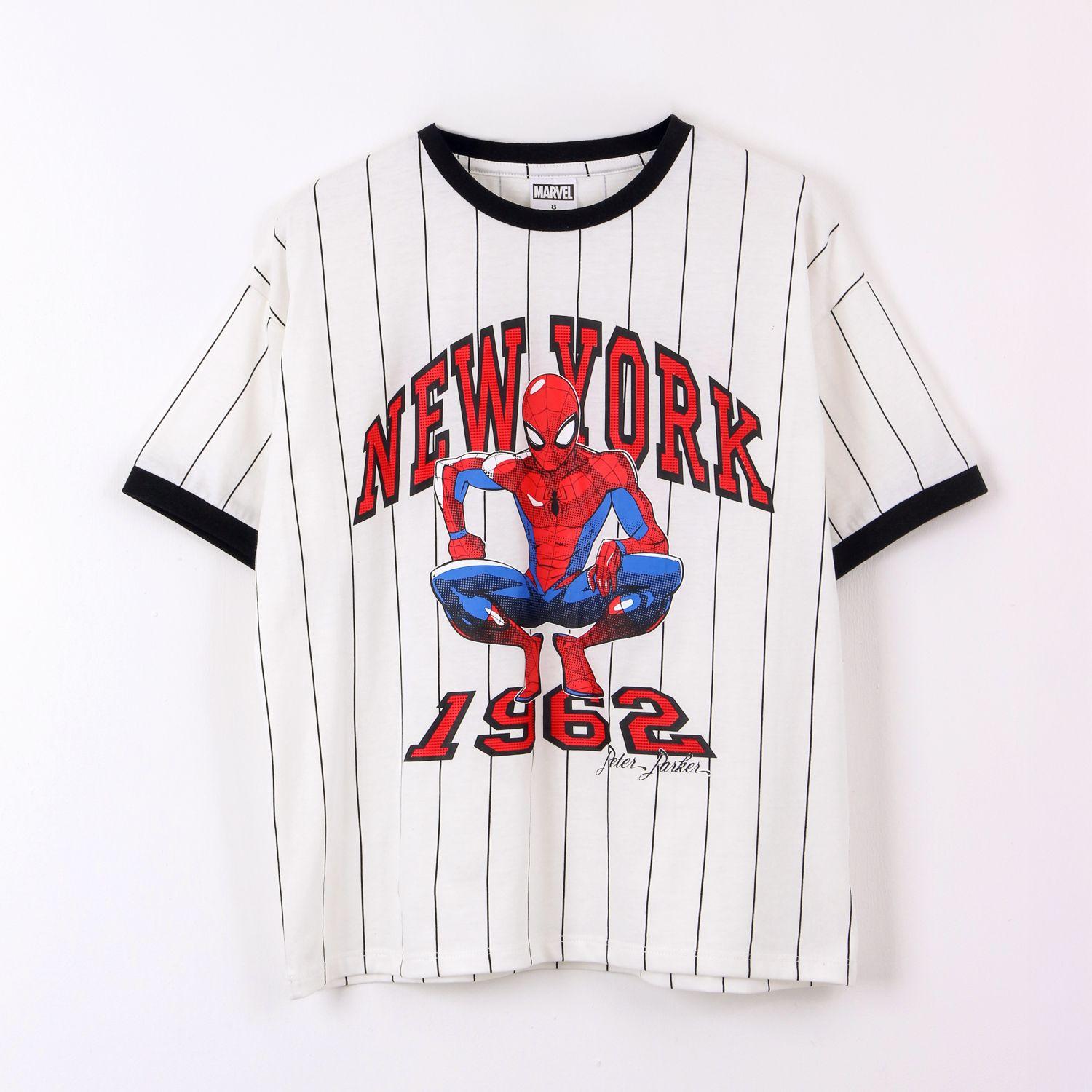 Polera Manga Corta Niño Spiderman Marvel Blanco-0