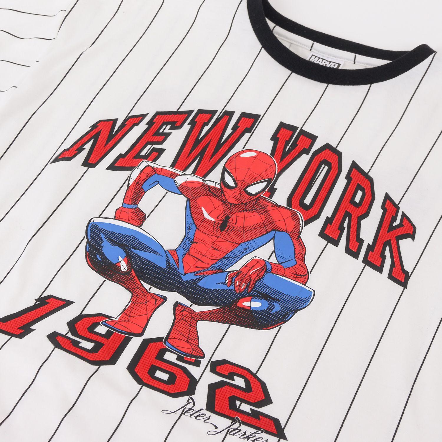 Polera Manga Corta Niño Spiderman Marvel Blanco-2