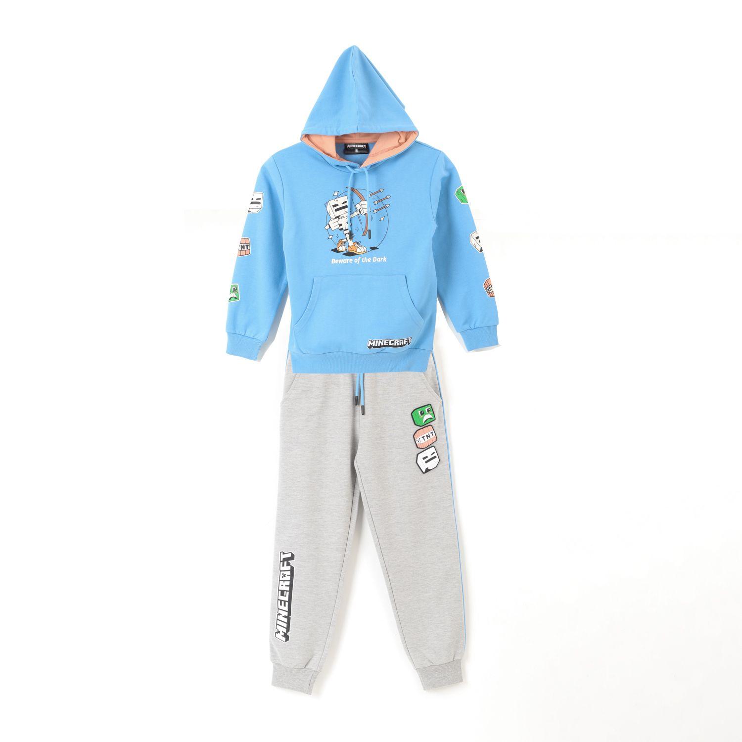 Conjunto Buzo Niño Esqueleto Azul Minecraft-0