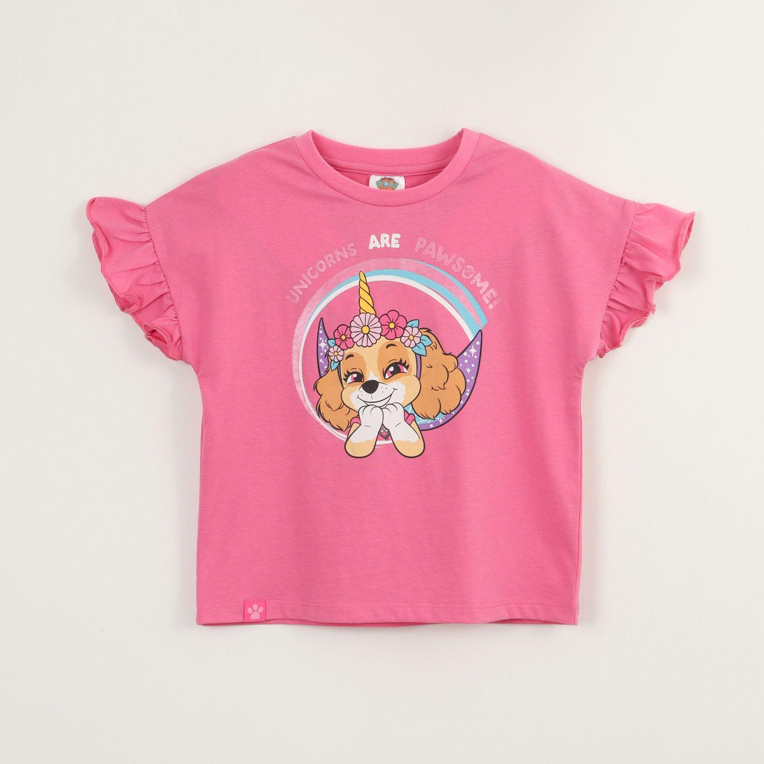 Polera Manga Corta Niña Skye Unicorn Rosado Paw Patrol-0