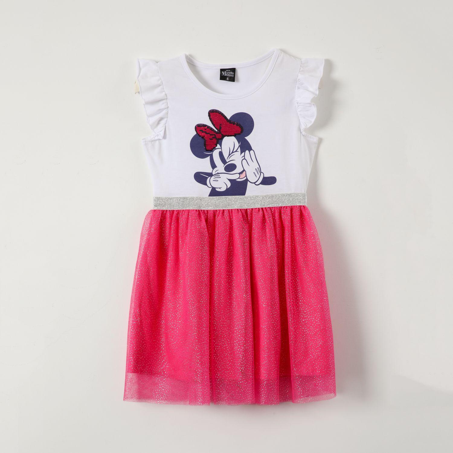 Vestido Niña Guiño Minnie Blanco Disney-0