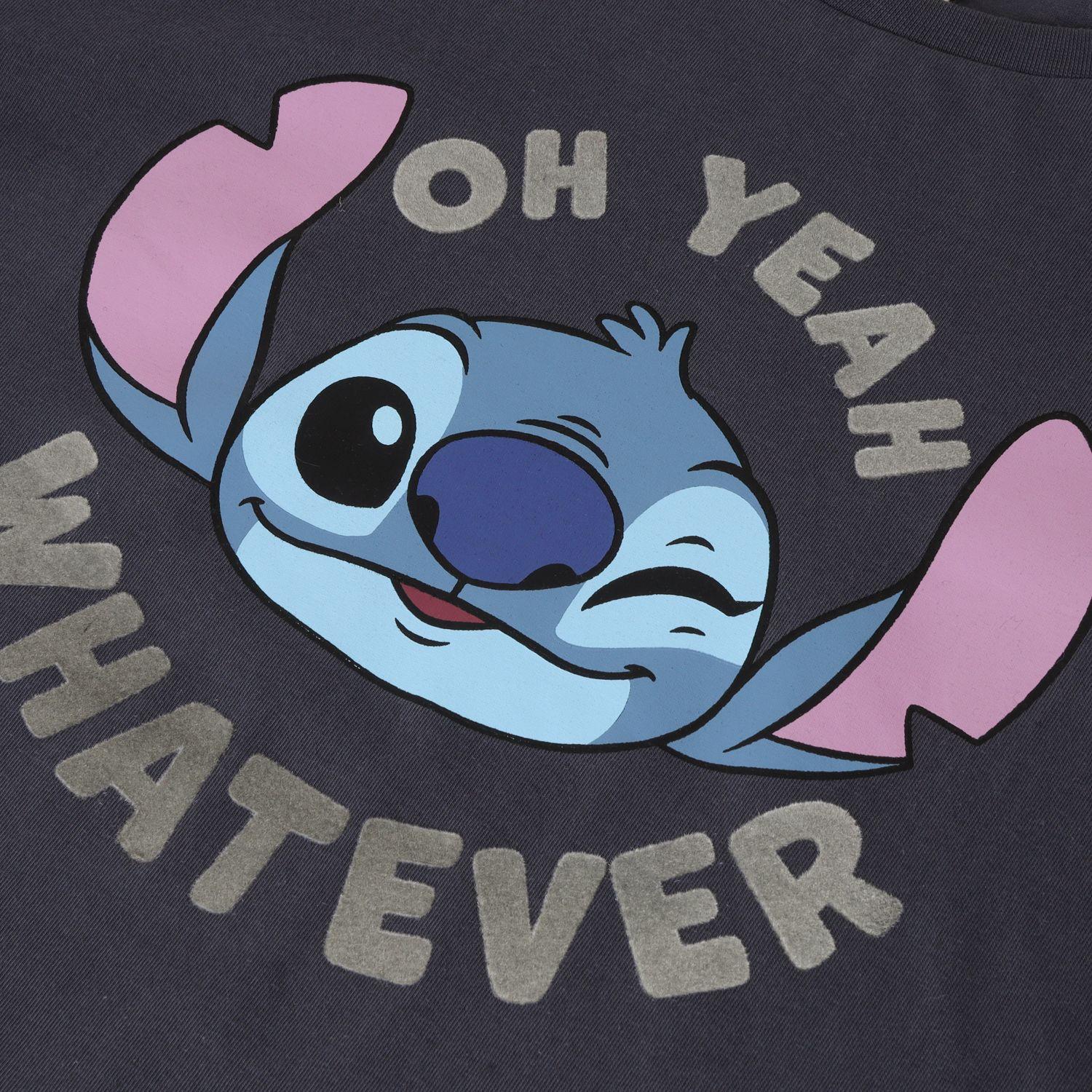 Polera Manga Larga Niño Lilo & Stitch Oh Yeah Negro Disney-1