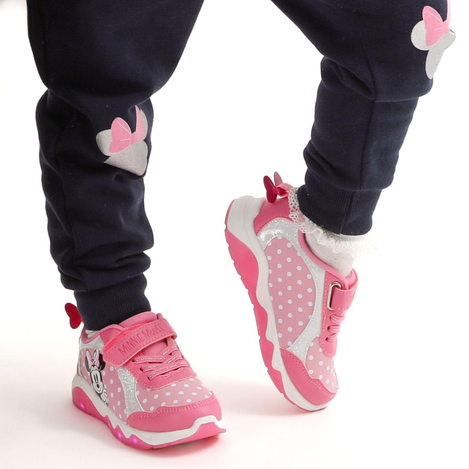 Zapatilla Con Luces Niña Minnie Dots Rosado Disney-0