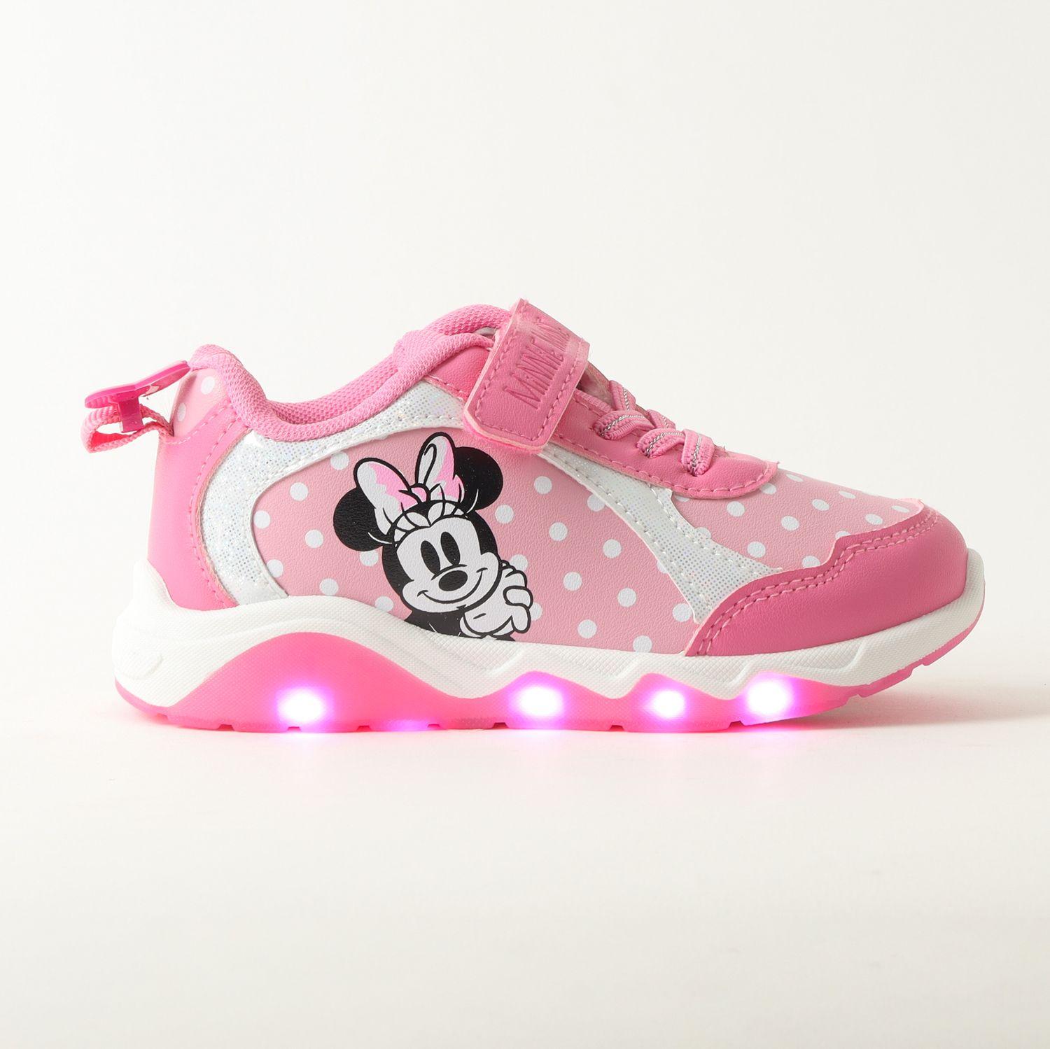 Zapatilla Con Luces Niña Minnie Dots Rosado Disney-1
