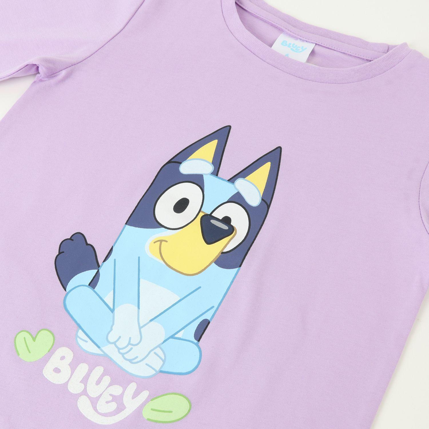 Conjunto Pijama Niña Sentado Morado Bluey-1