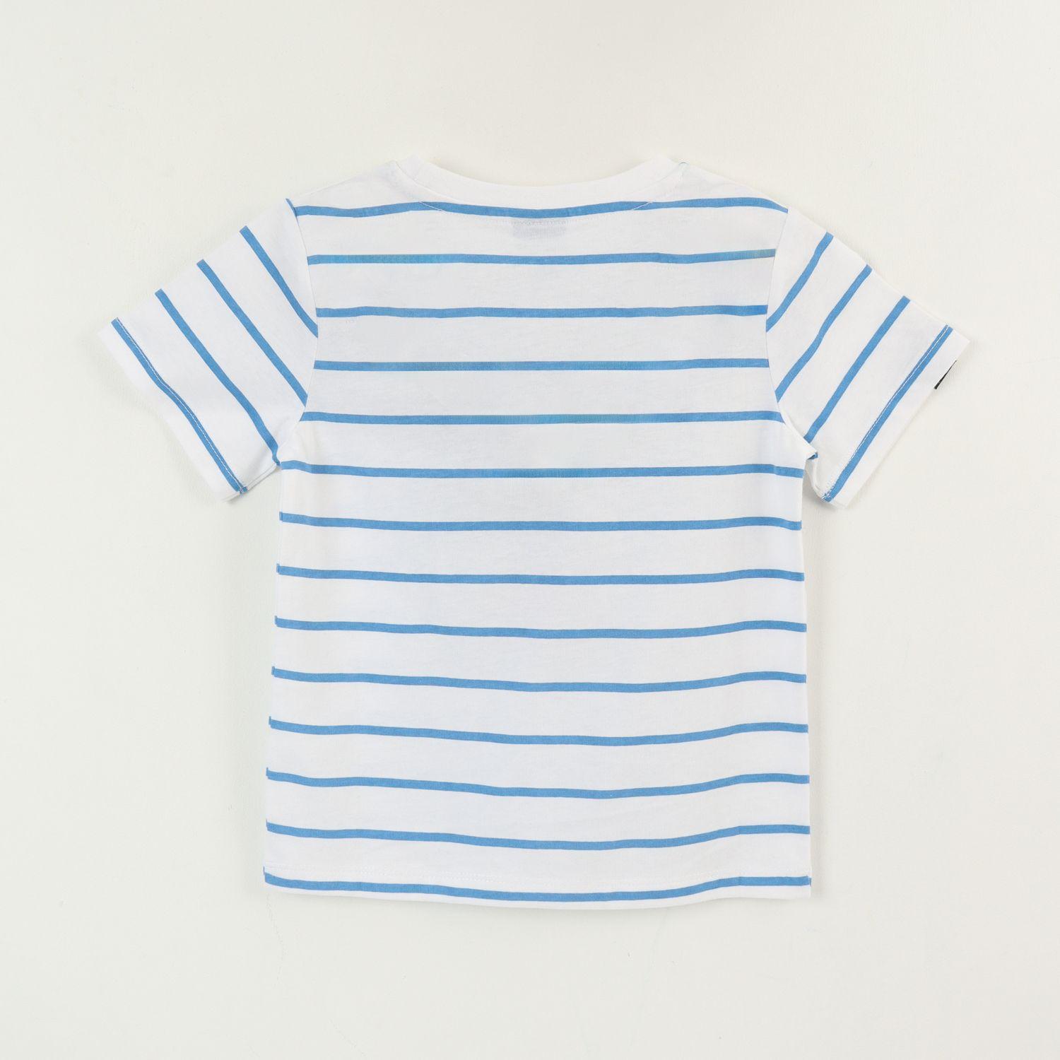 Polera Manga Corta Niño Blanco Rayas Mickey Disney-2