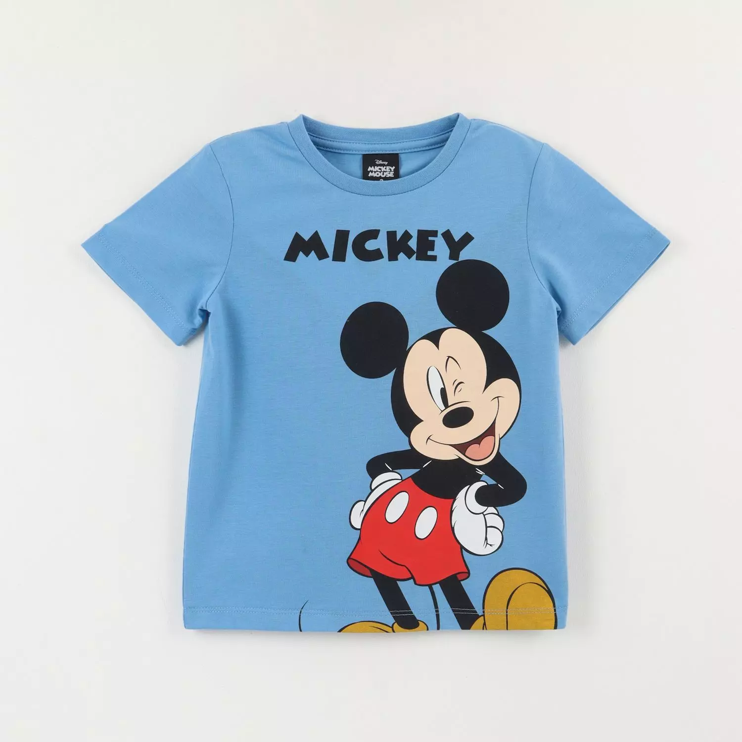 Polera Manga Corta Niño Azul Mickey Guiño Disney-1