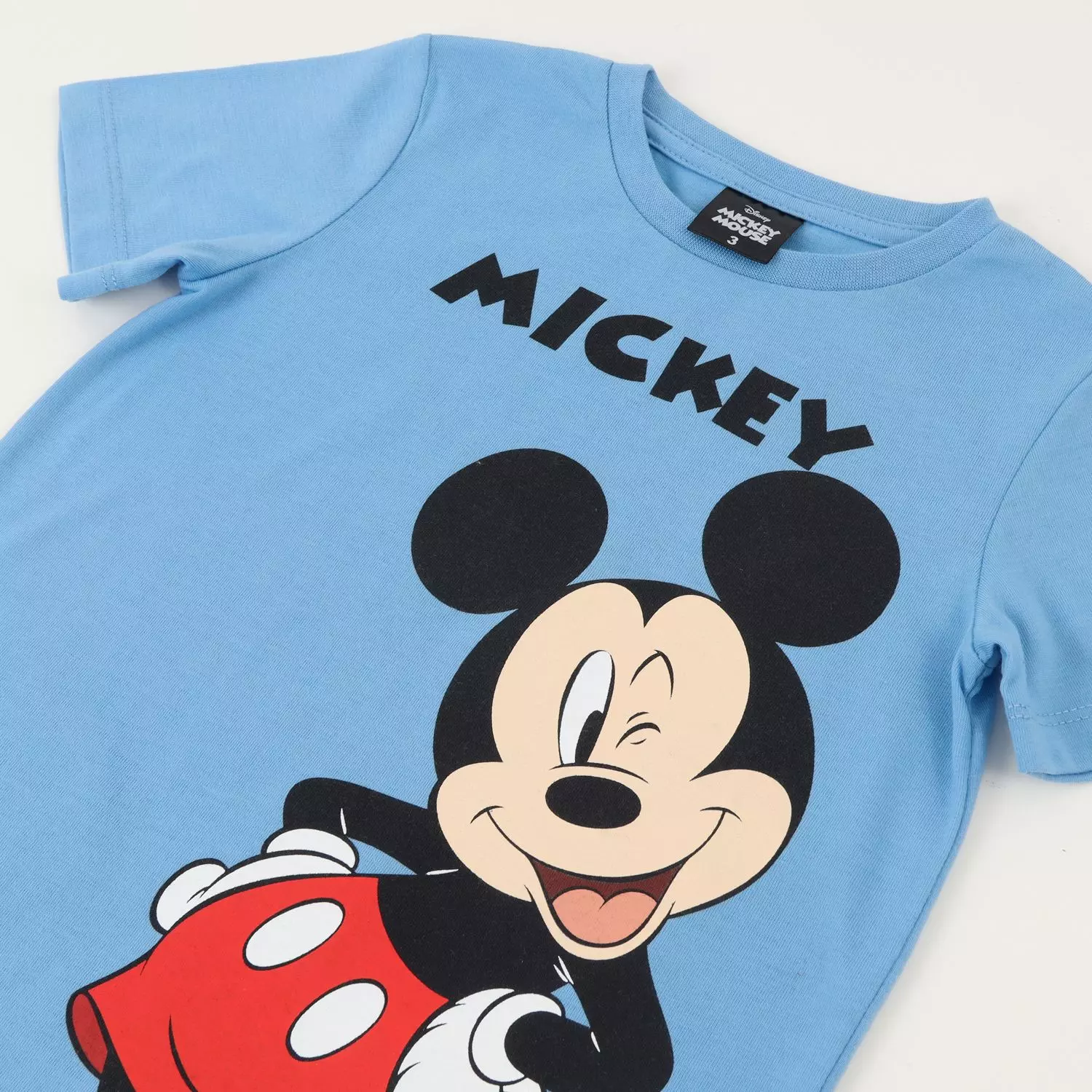 Polera Manga Corta Niño Azul Mickey Guiño Disney-2