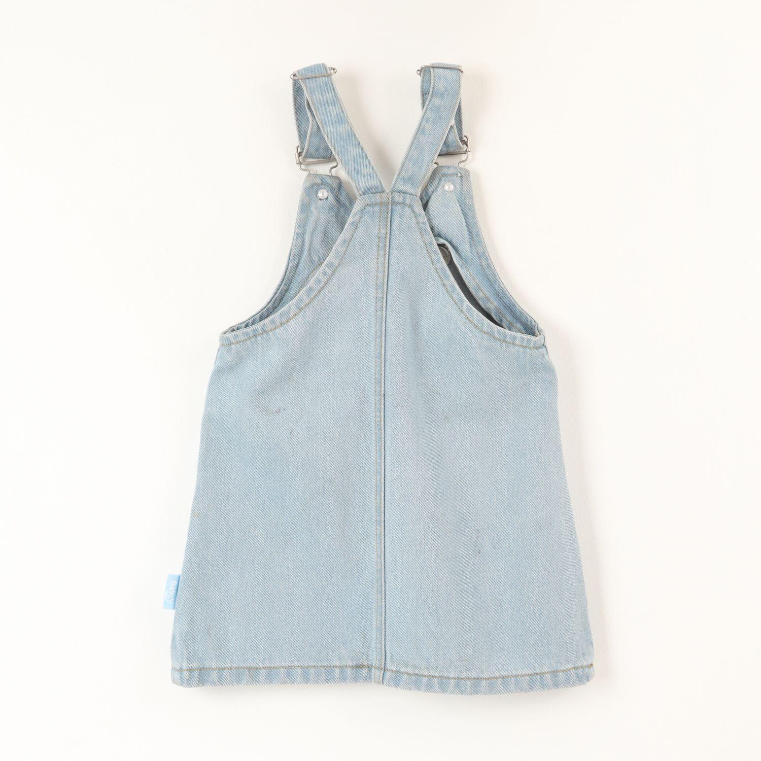 Vestido Niña Denim Flores Azul Bingo Y Bluey-2