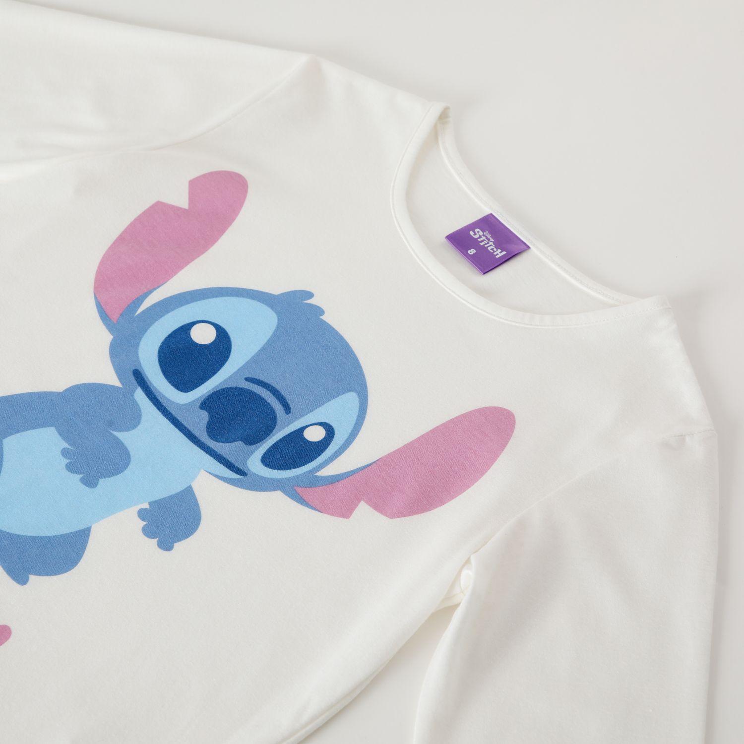 Polera Manga Larga Niña Lilo & Stitch Classics Blanco Disney-1