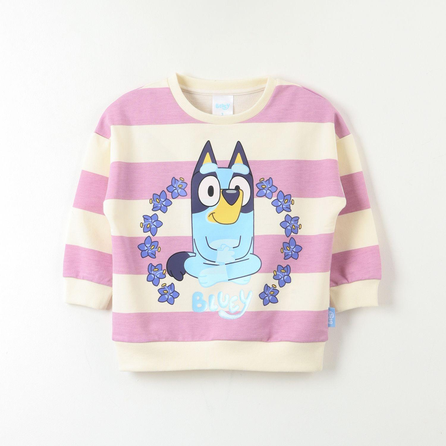 Poleron Cerrado Niña Lilac Blanco Bluey-0