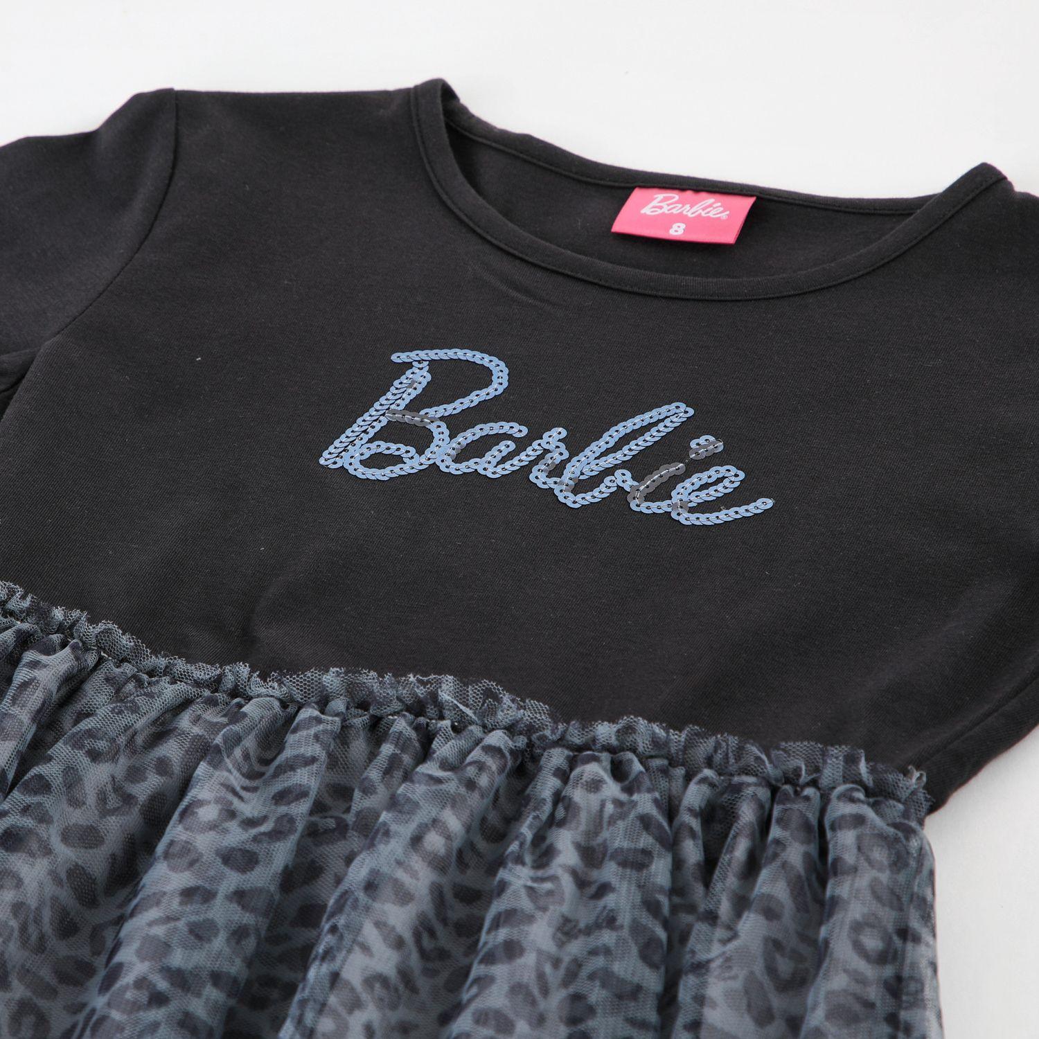 Vestido Tul Niña Barbie Bordado Negro-2