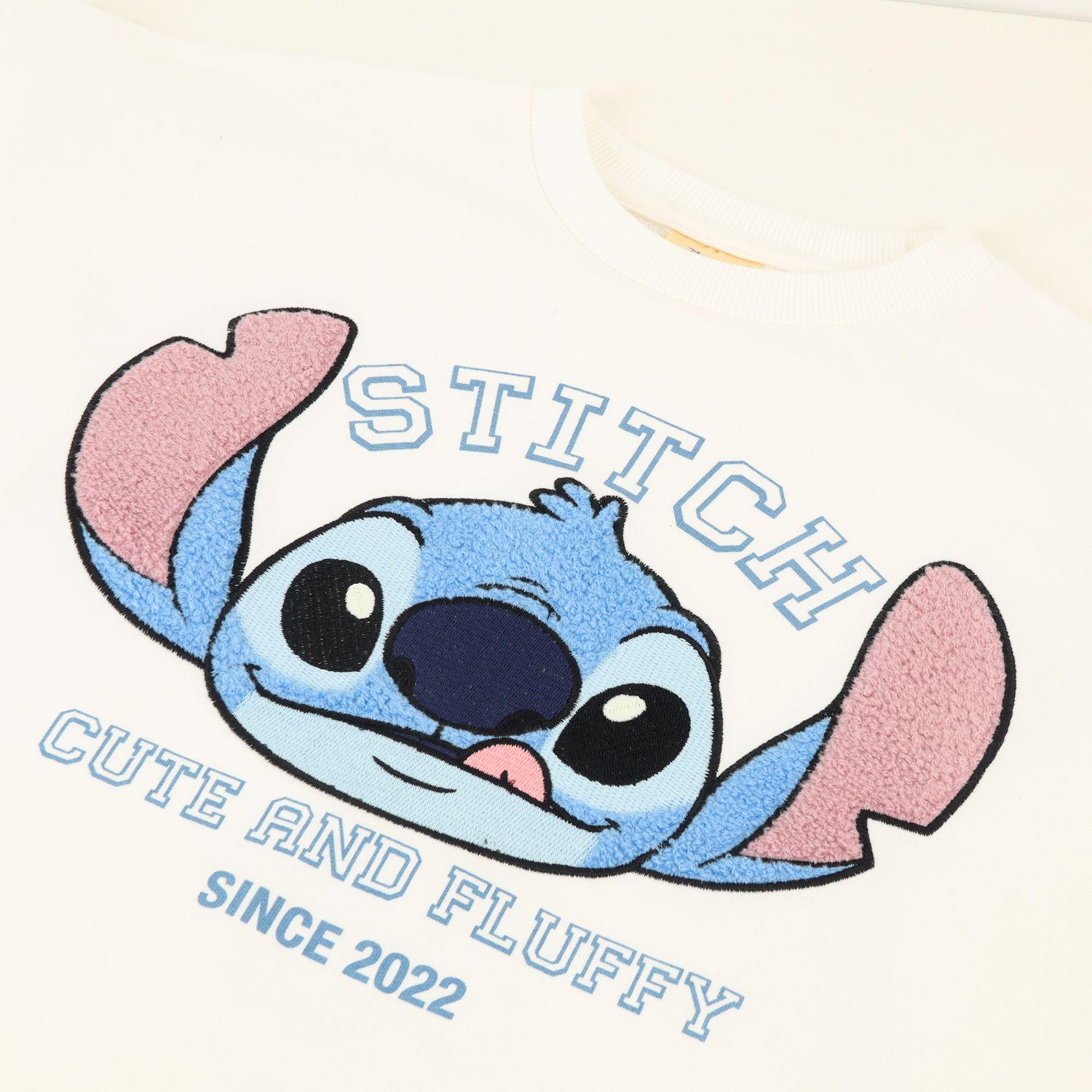 Poleron Cerrado Niña Lilo & Stitch Fluffy Blanco Disney-1