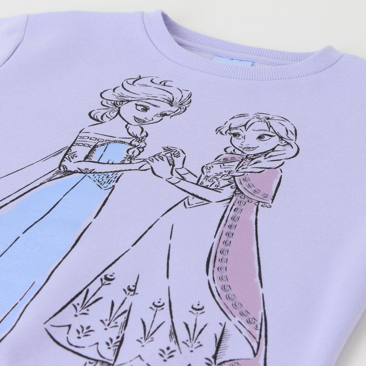 Polerón Cerrado Niña Frozen Elsa & Anna Morado Disney-2