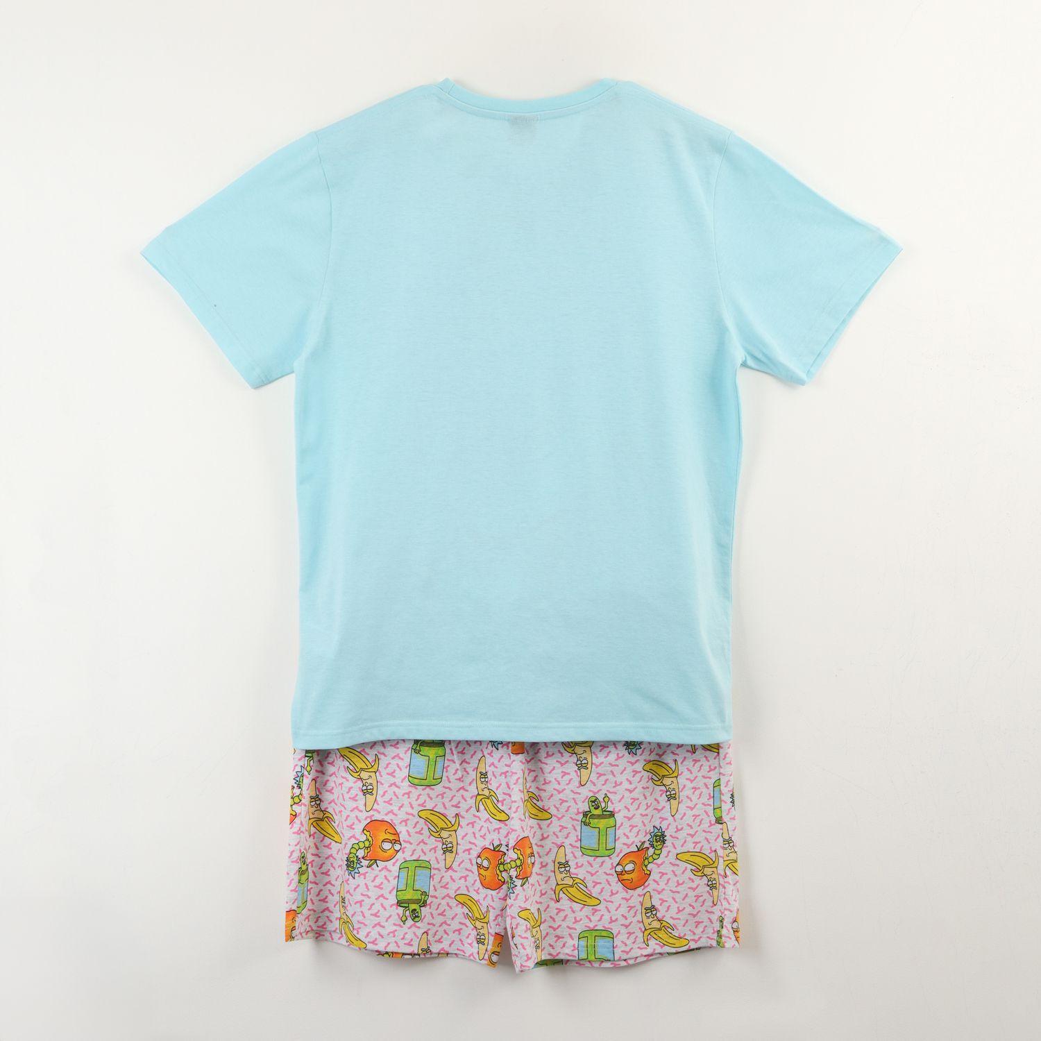 Pijama Manga Corta Hombre Celeste Banana Rick and Morty-1