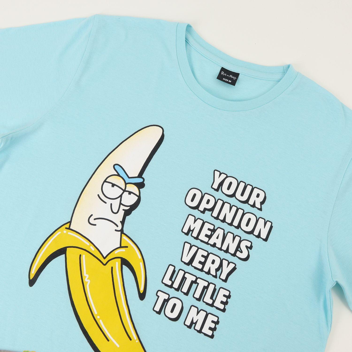 Pijama Manga Corta Hombre Celeste Banana Rick and Morty-3