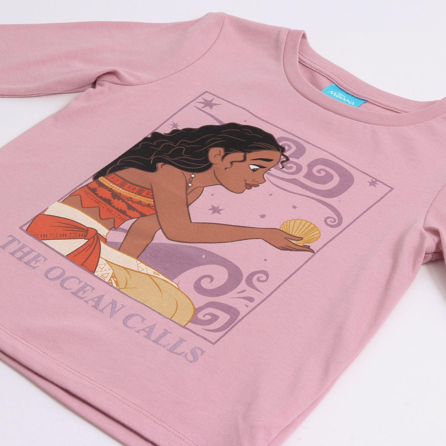 Polera Manga Larga Niña Moana Rosado Disney-2