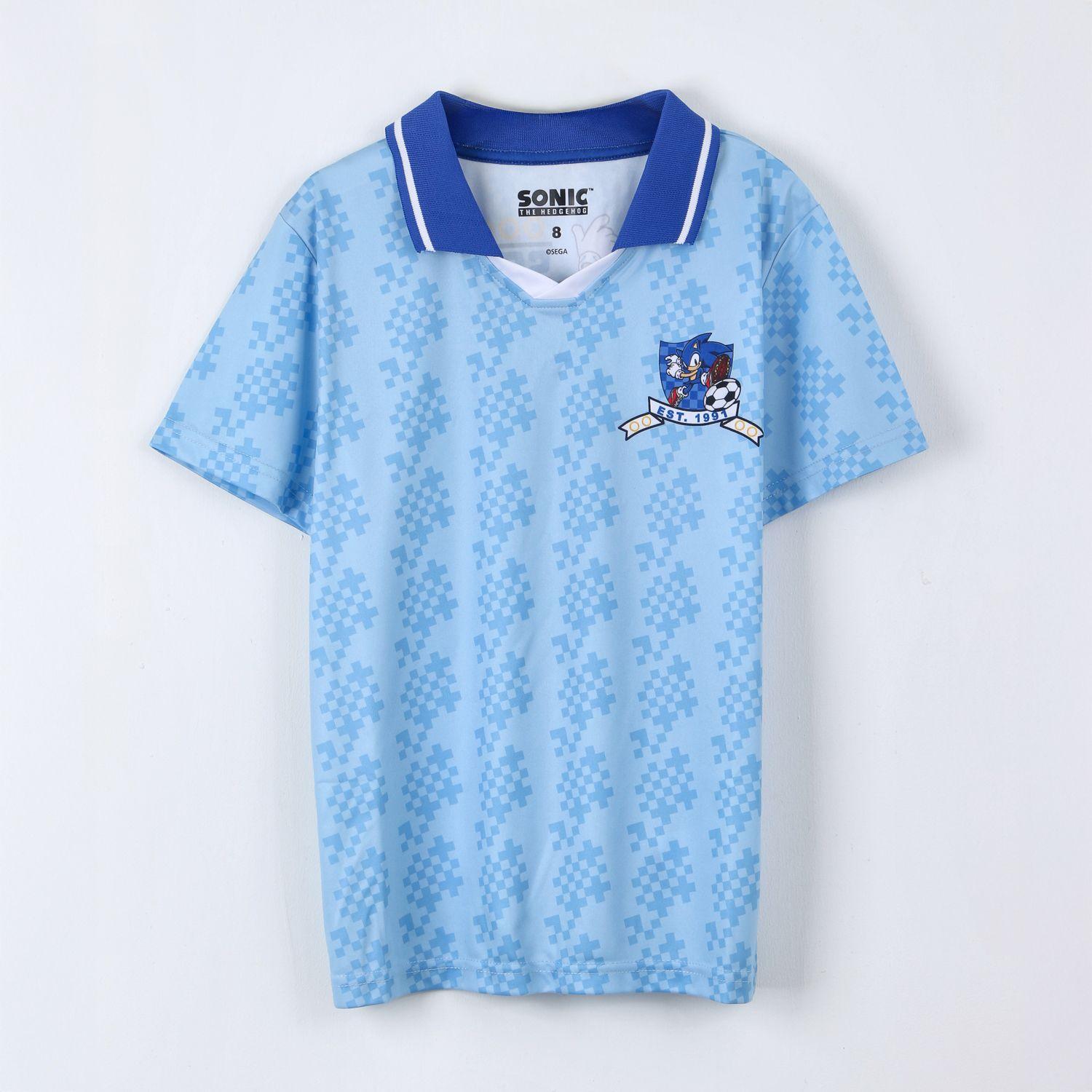 Polera Manga Corta Niño Sonic Celeste-1