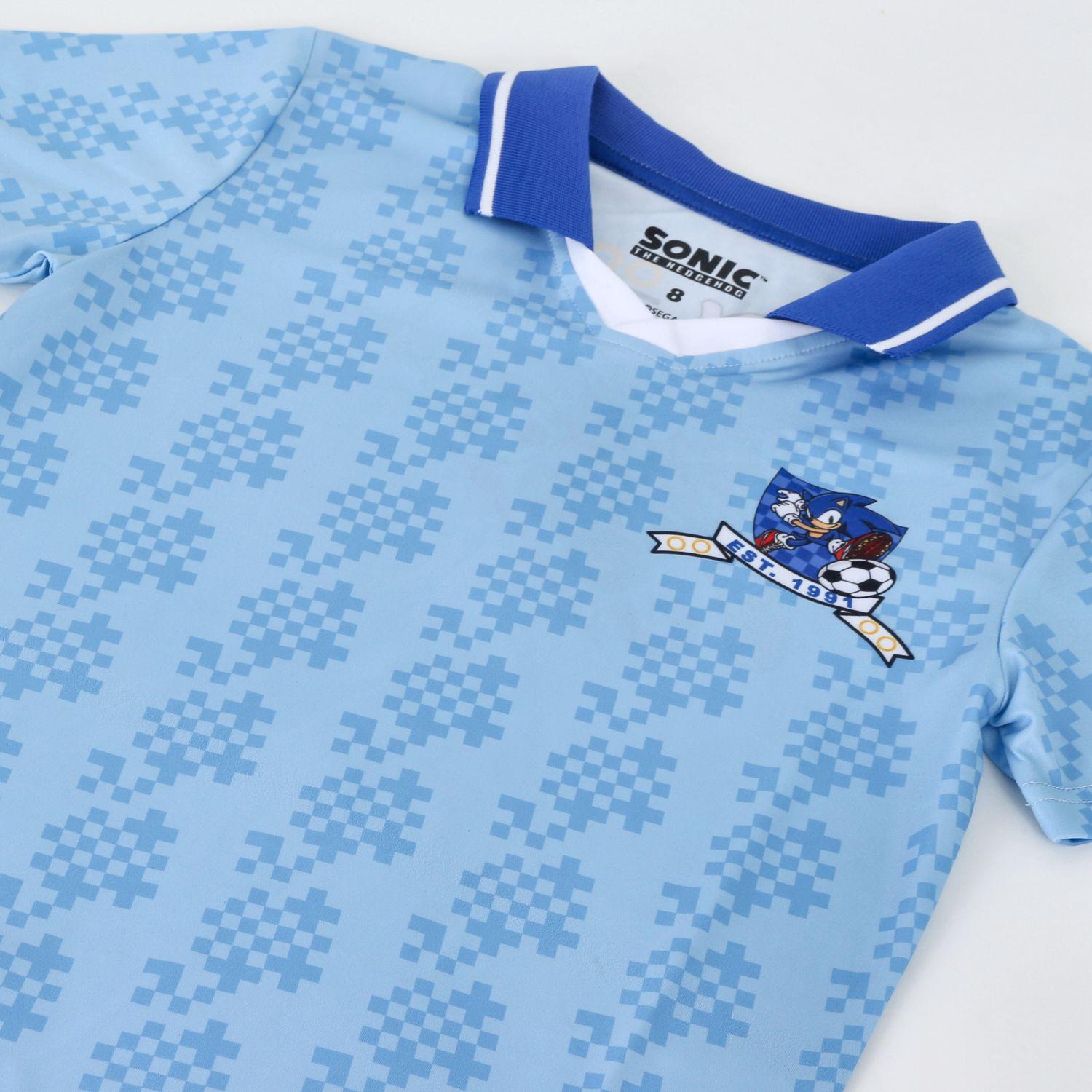 Polera Manga Corta Niño Sonic Celeste-3
