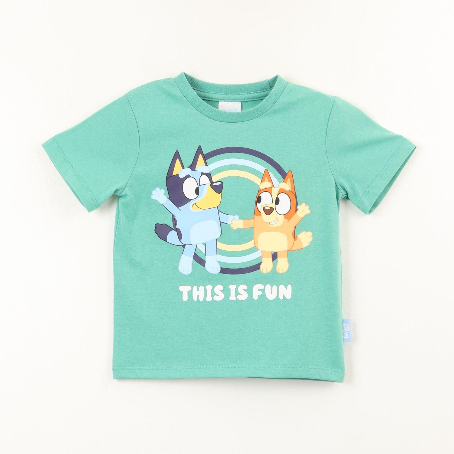 Polera Manga Corta Niño Verde Fun Bingo Y Bluey-0