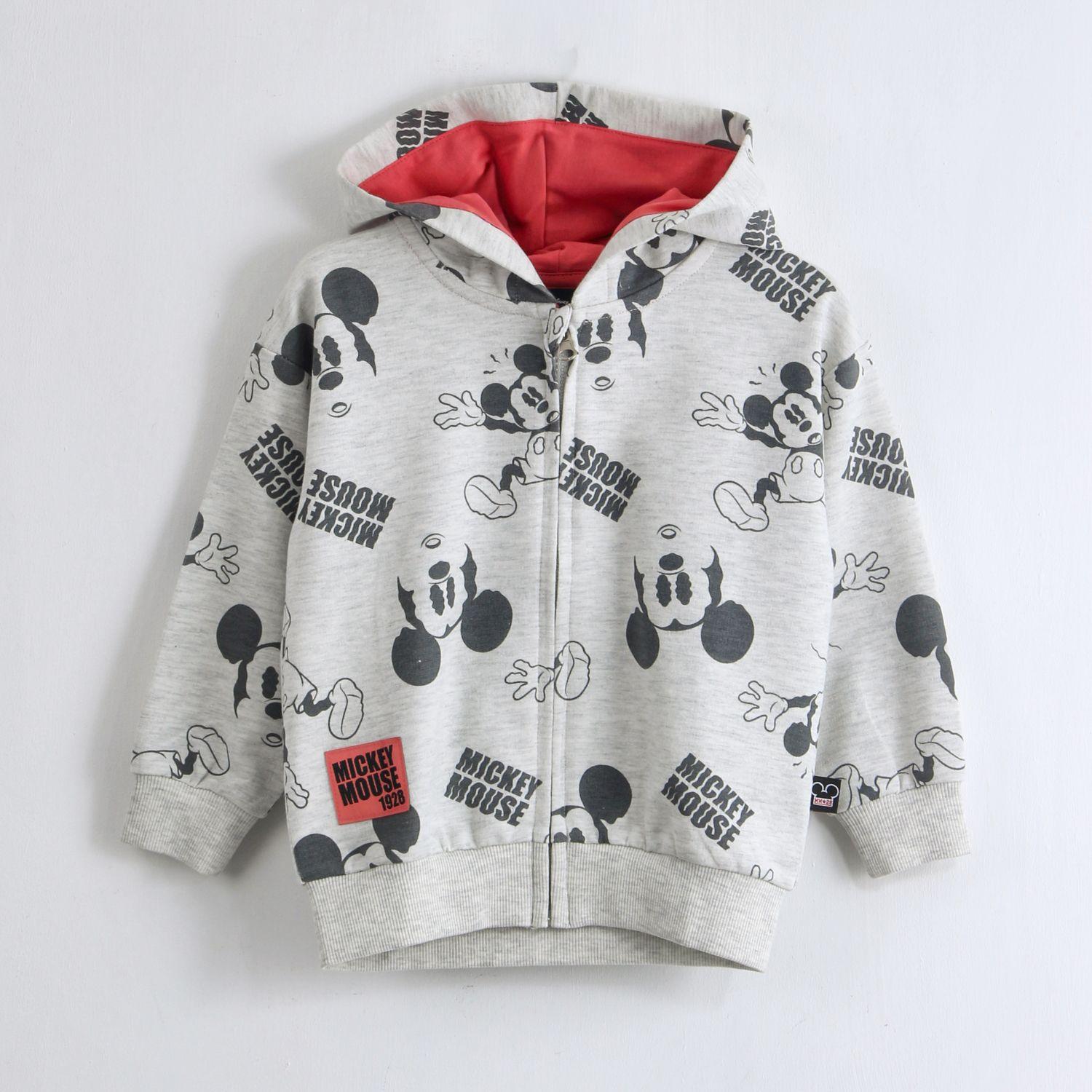 Polerón Abierto Niño Mickey Disney Full Print Gris-0