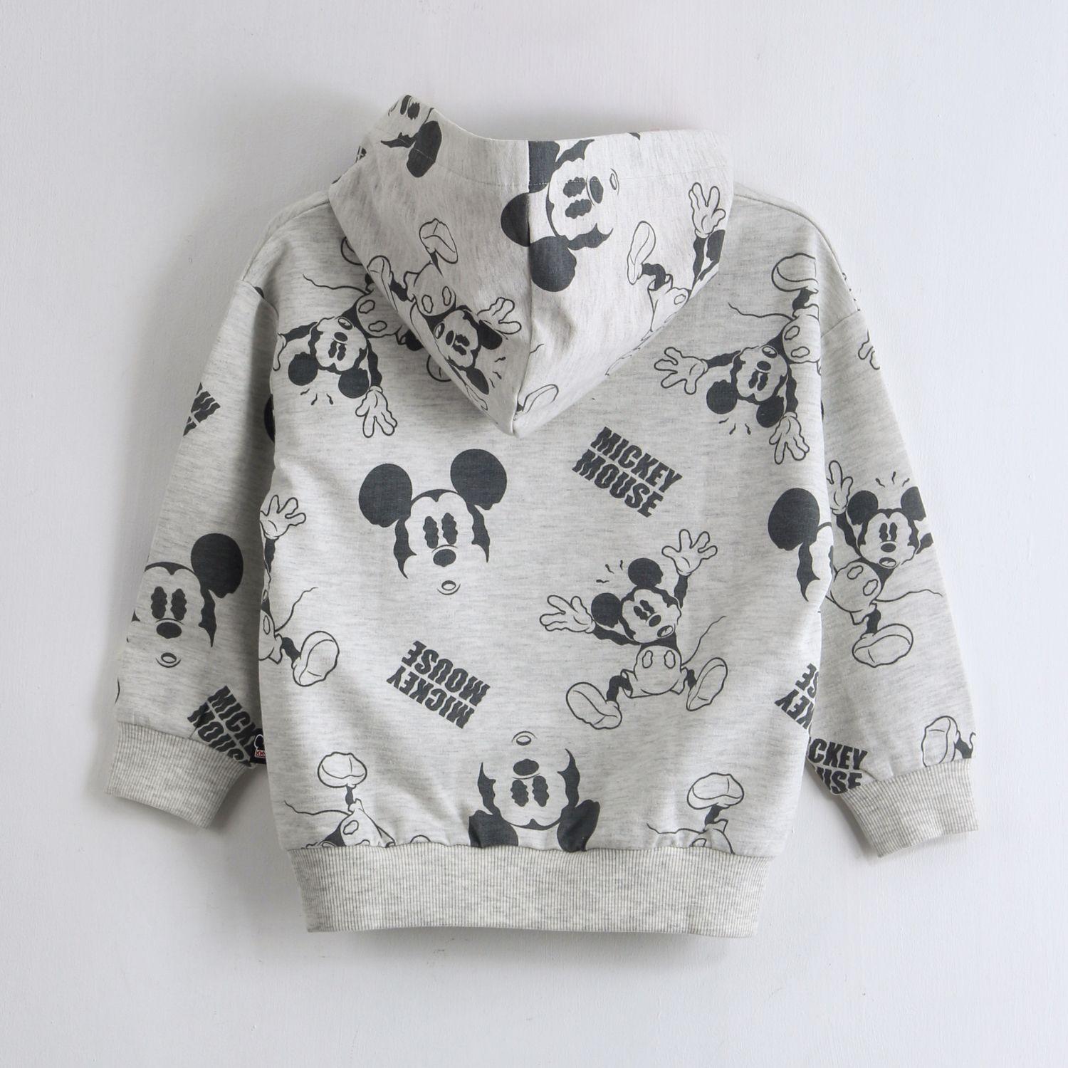 Polerón Abierto Niño Mickey Disney Full Print Gris-1