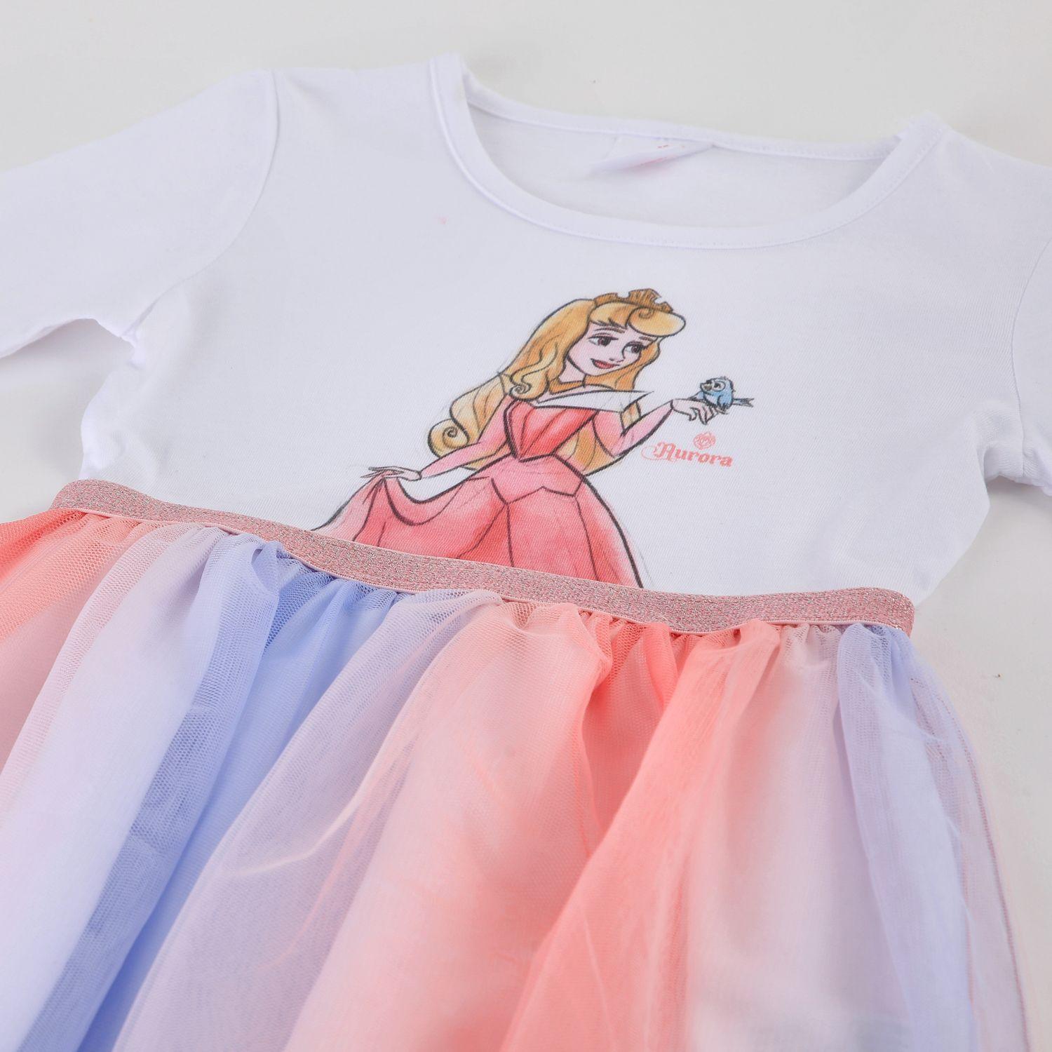 Vestido Tul Niña Aurora Disney Blanco-2