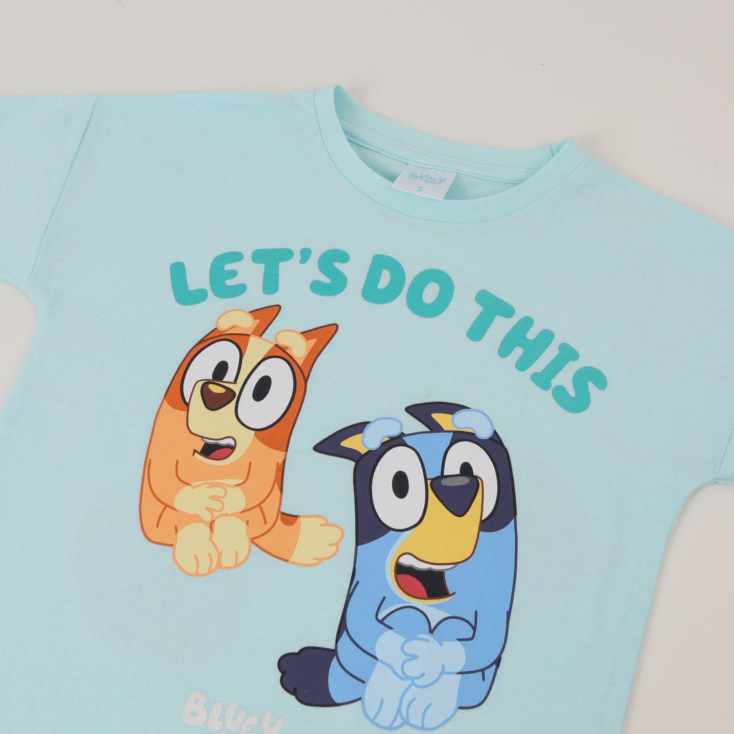Polera Manga Corta Niña Celeste Bingo & Bluey-2