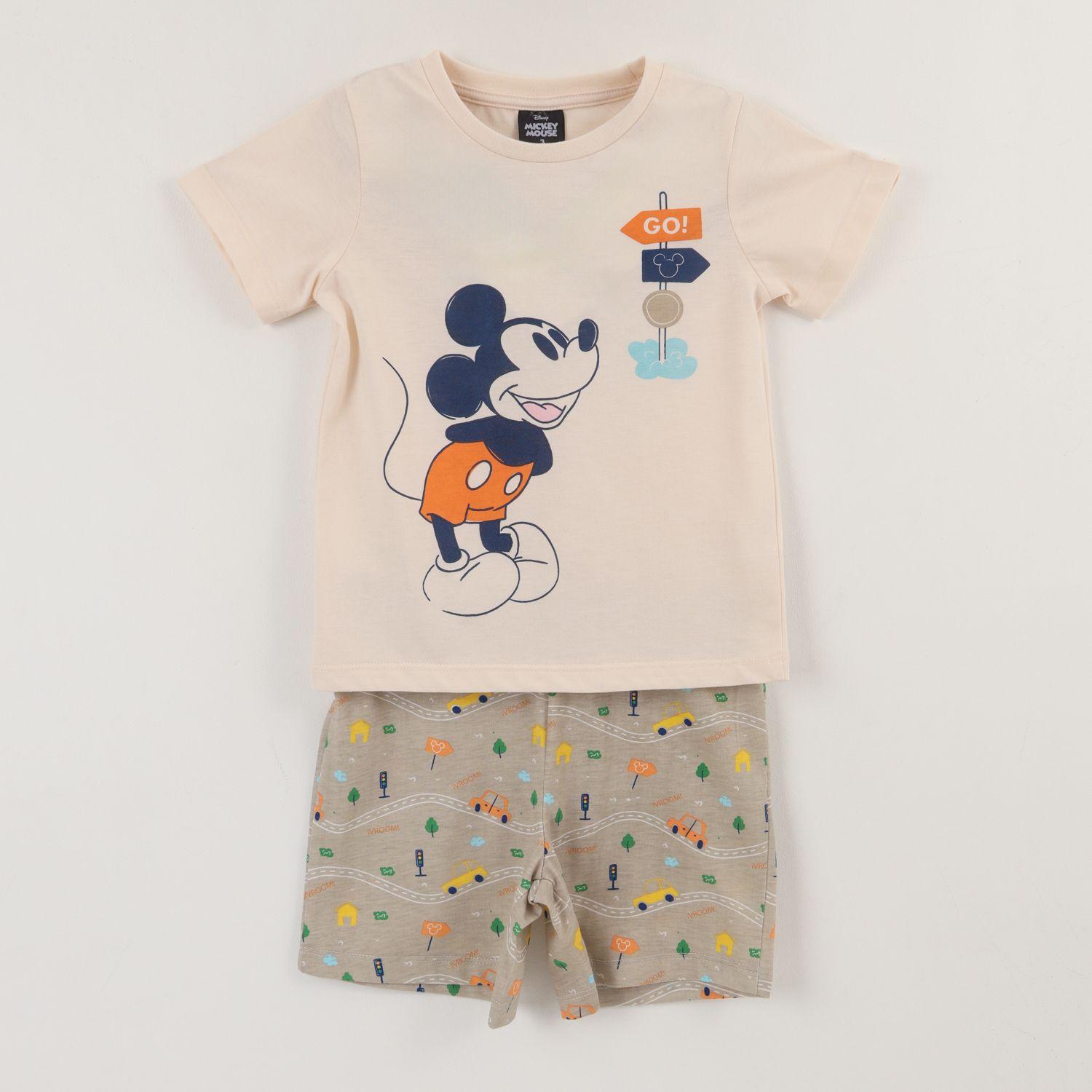 Pijama Manga Corta Niño Beige Go Mickey Disney-0