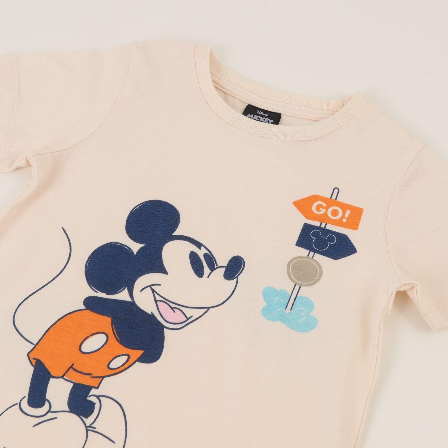 Pijama Manga Corta Niño Beige Go Mickey Disney-3